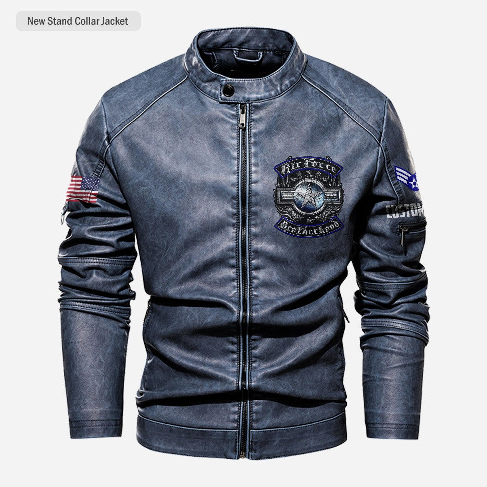 Premium Custom USAF Leather Jacket, Gifts For Air Force Veteran, Gifts On Father's Day, Veterans Day.