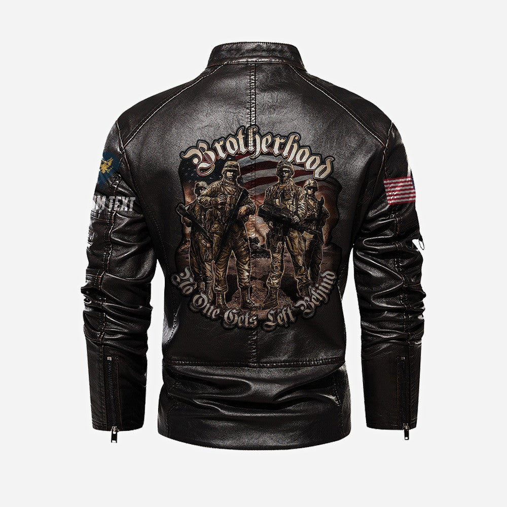 Premium Custom US Veteran Leather Jacket, Gifts For US Veteran, Gifts On Father's Day, Veterans Day.