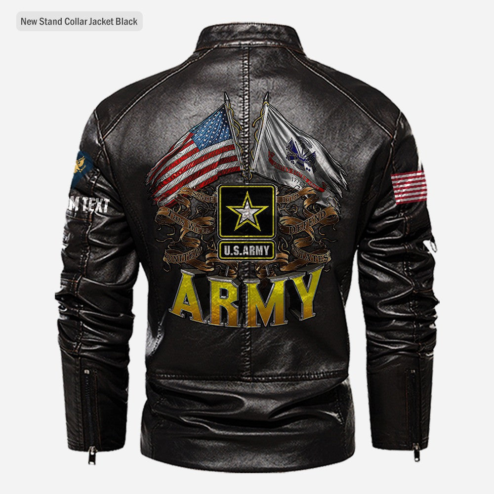 Premium Custom US Army Veteran Leather Jacket, Gifts For Army Veteran, Gifts On Father's Day, Veterans Day.