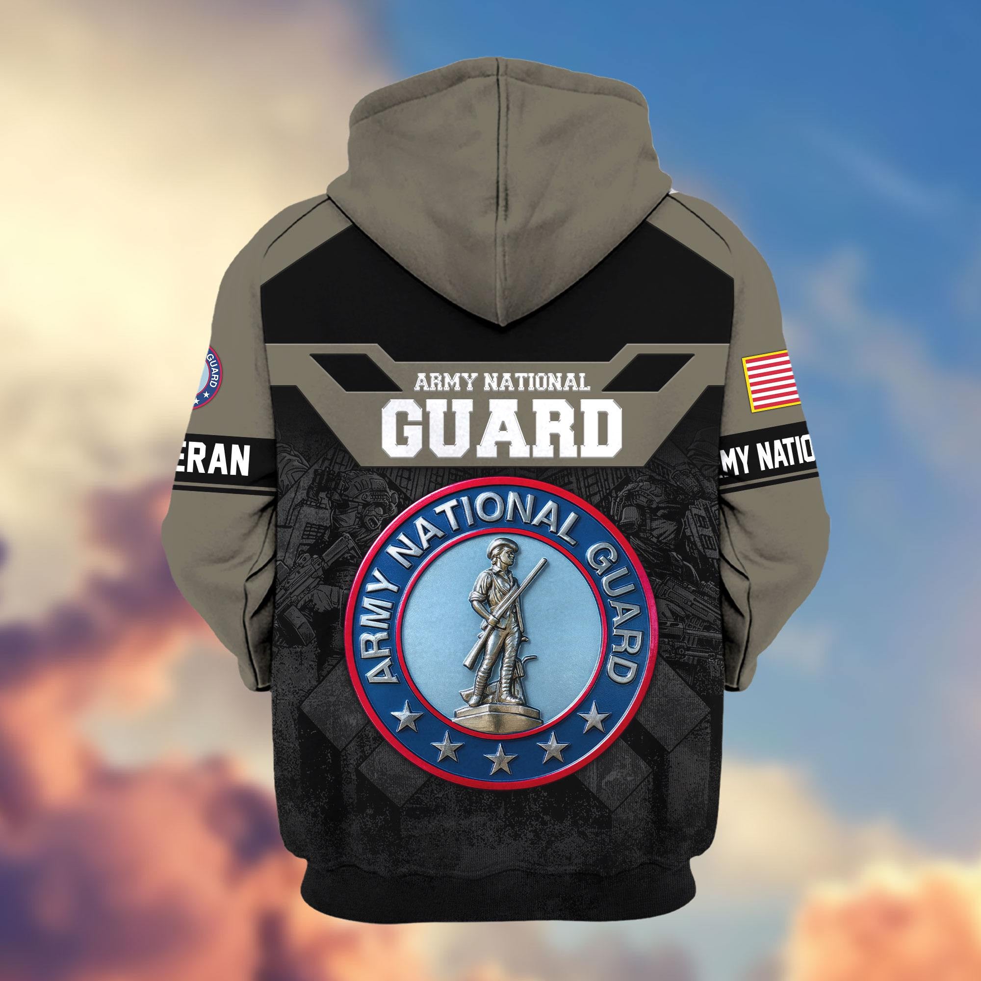 Premium US Veterans Zip Hoodie, Gifts For US Veterans, Gifts On Father's Day, Veterans Day.