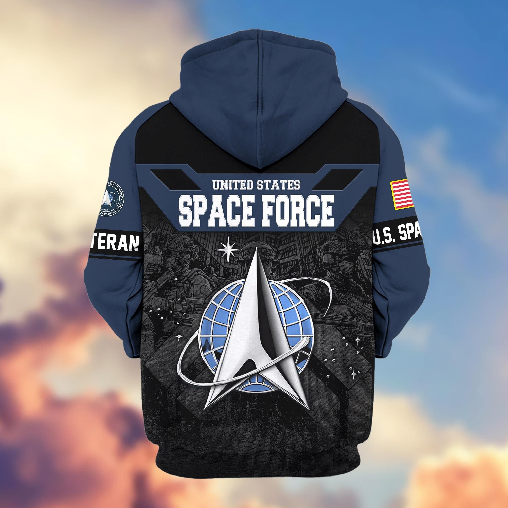 Premium US Veterans Zip Hoodie, Gifts For US Veterans, Gifts On Father's Day, Veterans Day.