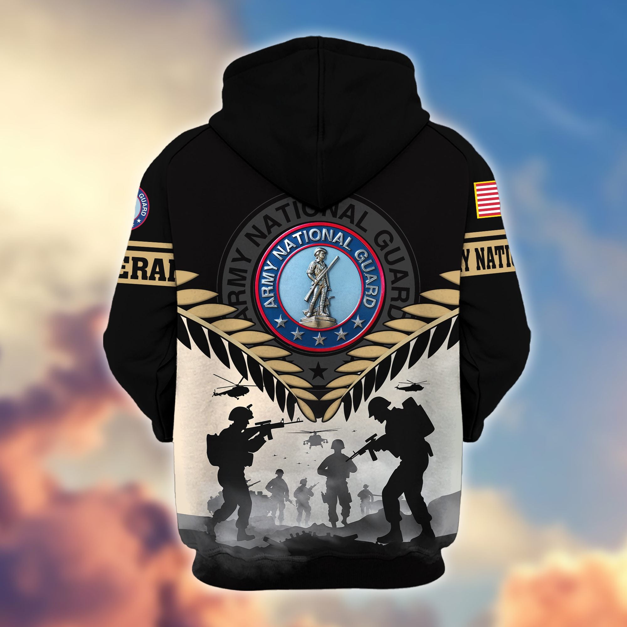 Premium US Veterans Zip Hoodie, Gifts For US Veterans, Gifts On Father's Day, Veterans Day.