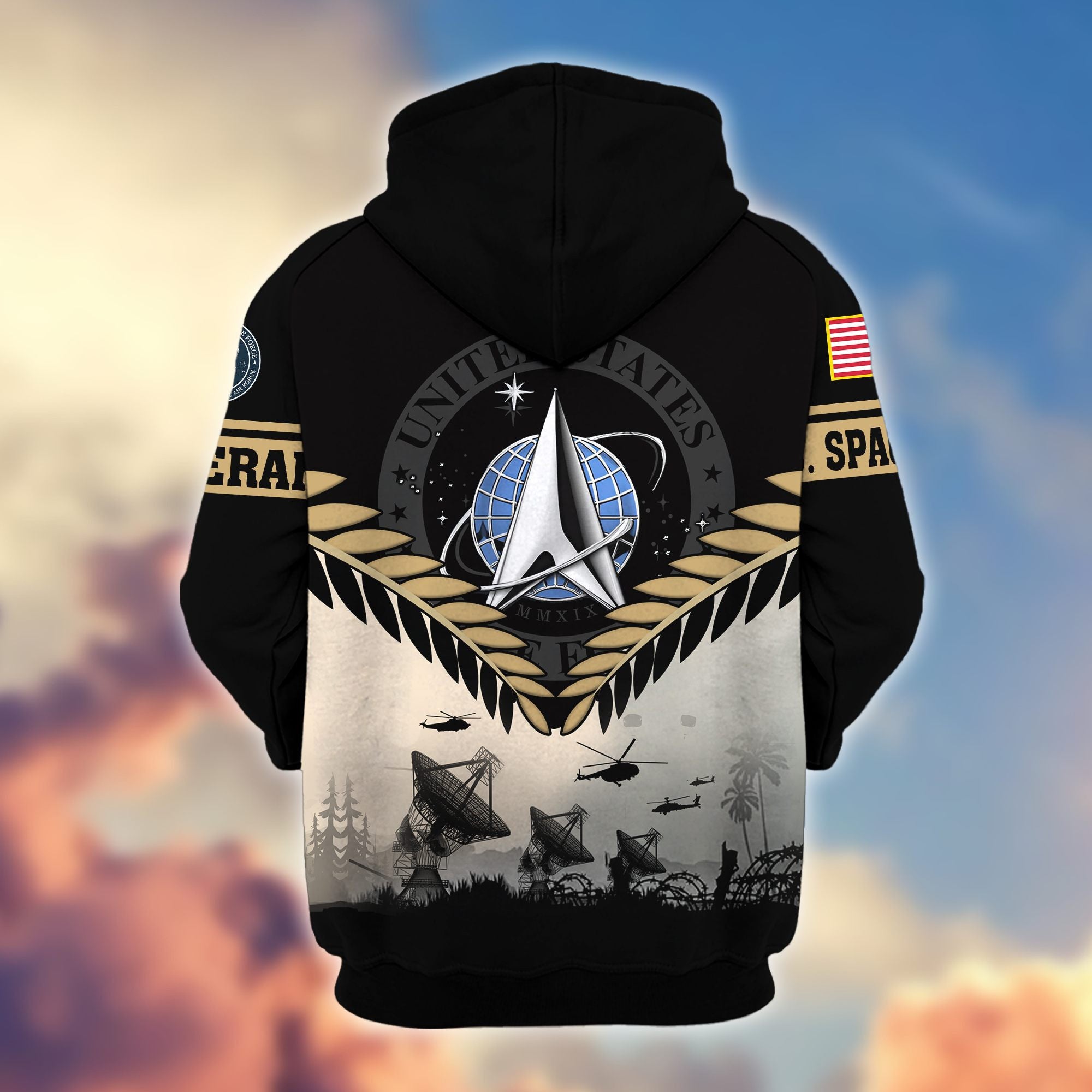 Premium US Veterans Zip Hoodie, Gifts For US Veterans, Gifts On Father's Day, Veterans Day.