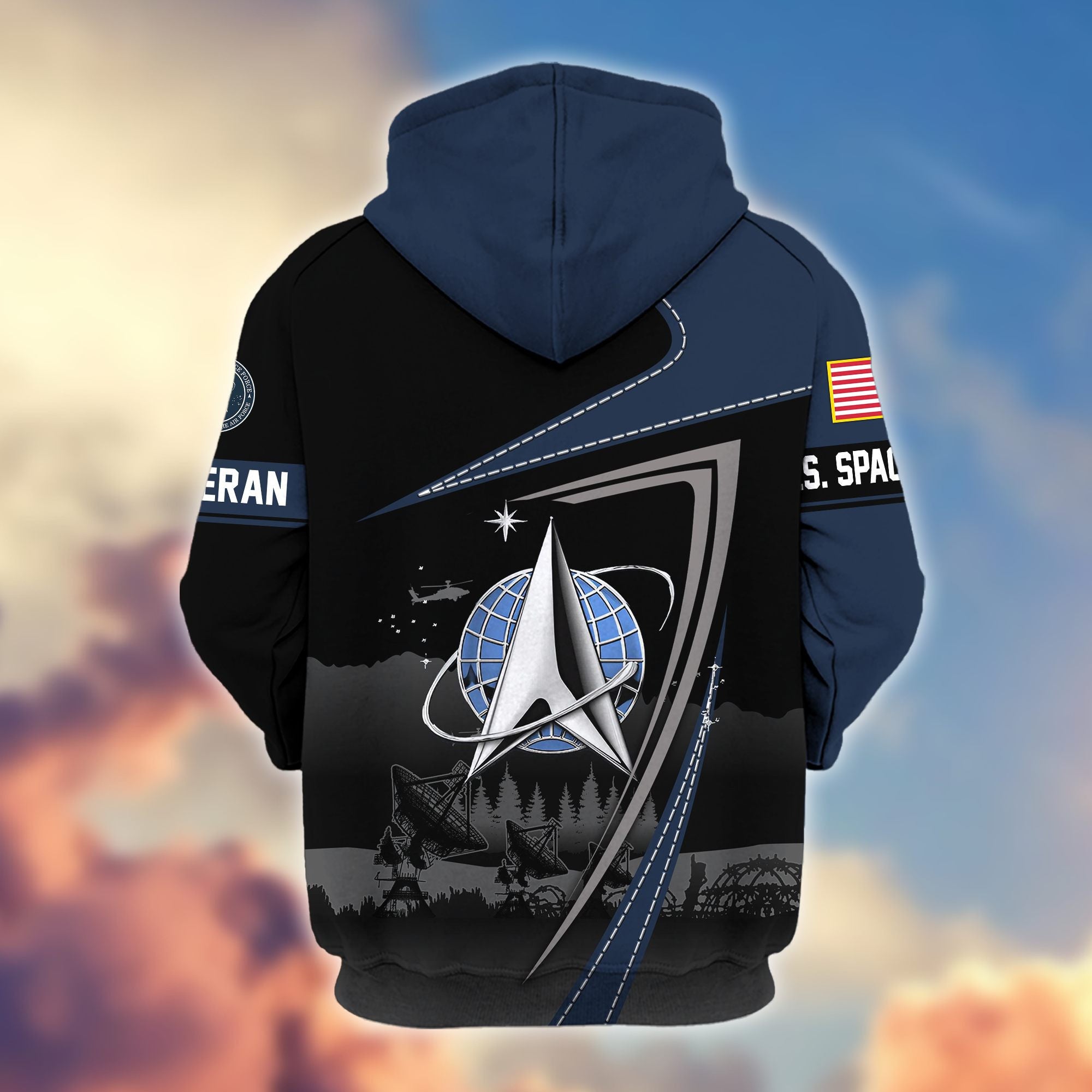 Premium US Veterans Zip Hoodie, Gifts For US Veterans, Gifts On Father's Day, Veterans Day.