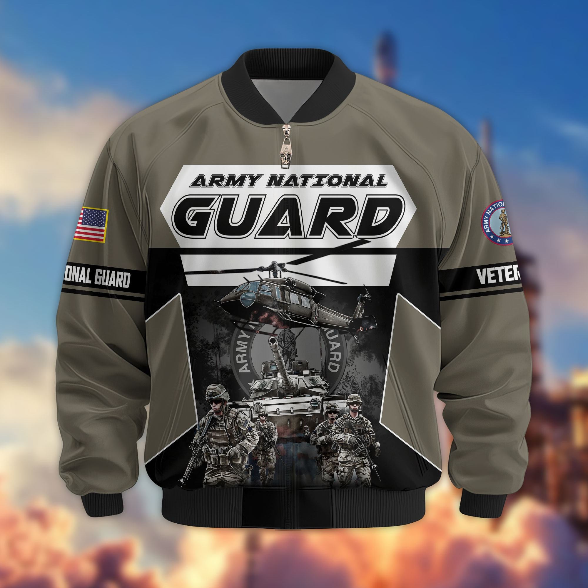 Premium US Veterans Bomber Jacket, Gifts For US Veterans, Gifts On Father's Day, Veterans Day.
