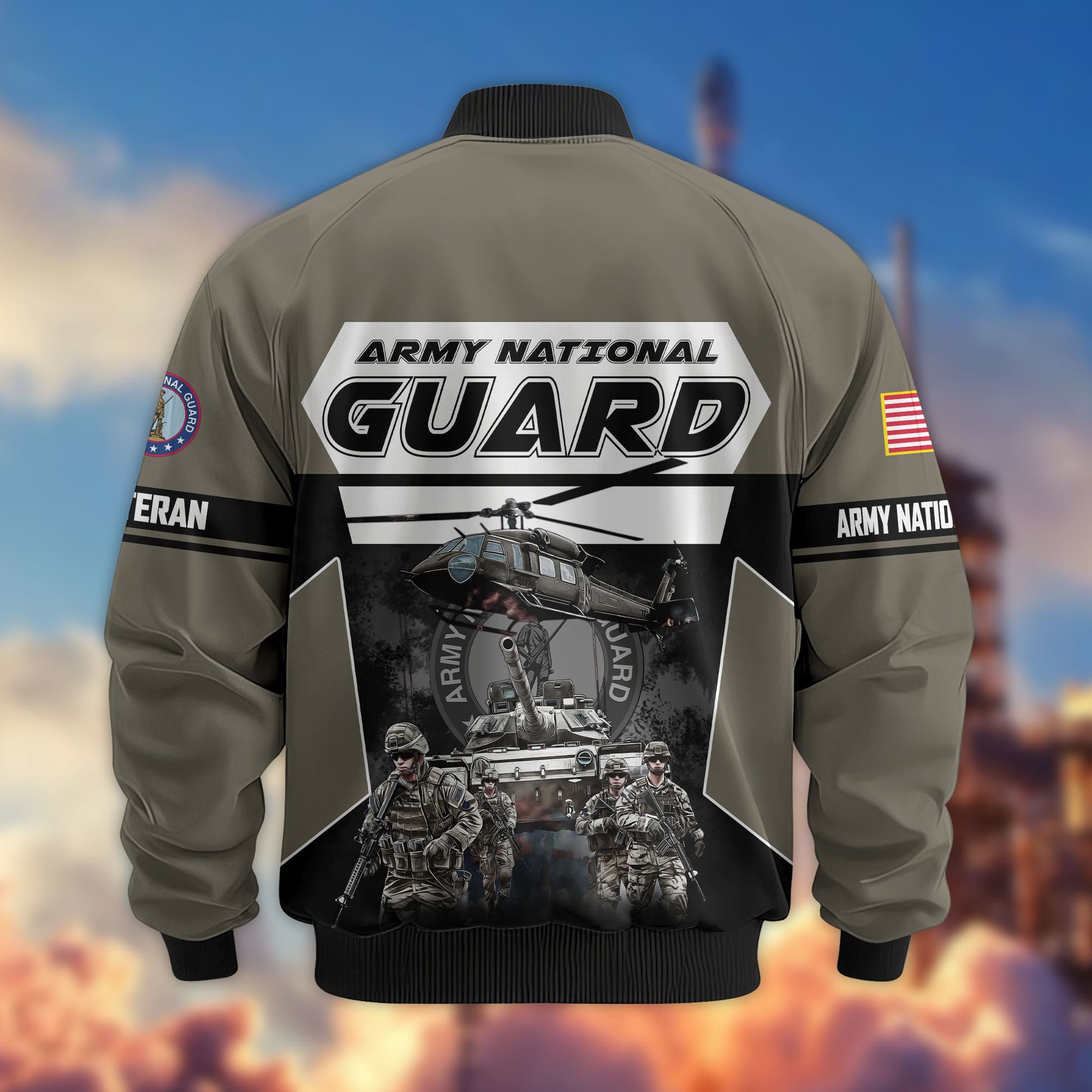 Premium US Veterans Bomber Jacket, Gifts For US Veterans, Gifts On Father's Day, Veterans Day.