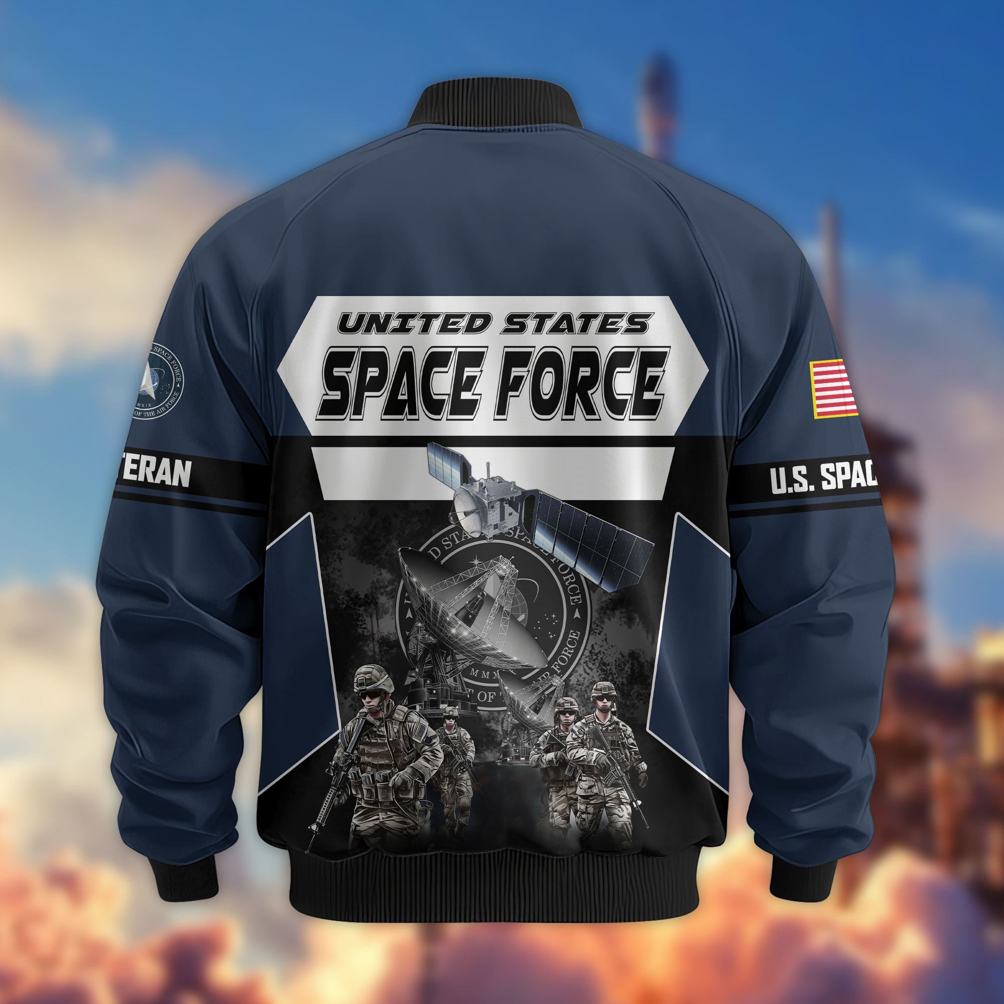 Premium US Veterans Bomber Jacket, Gifts For US Veterans, Gifts On Father's Day, Veterans Day.