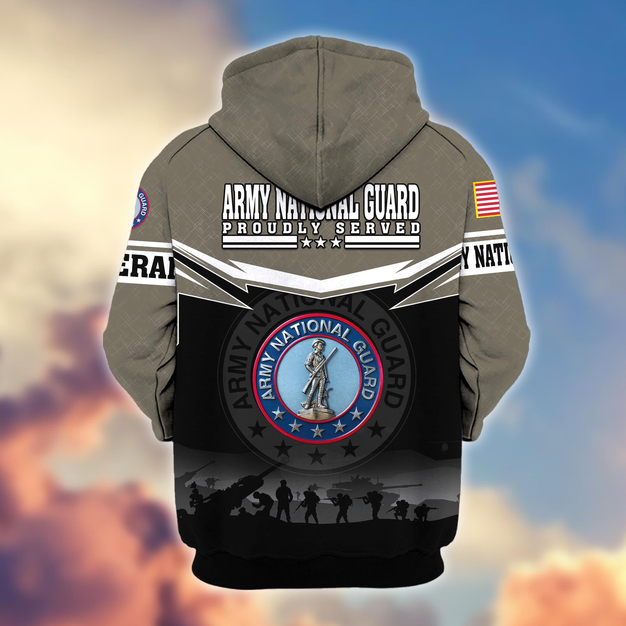 Premium US Veterans Zip Hoodie, Gifts For US Veterans, Gifts On Father's Day, Veterans Day.