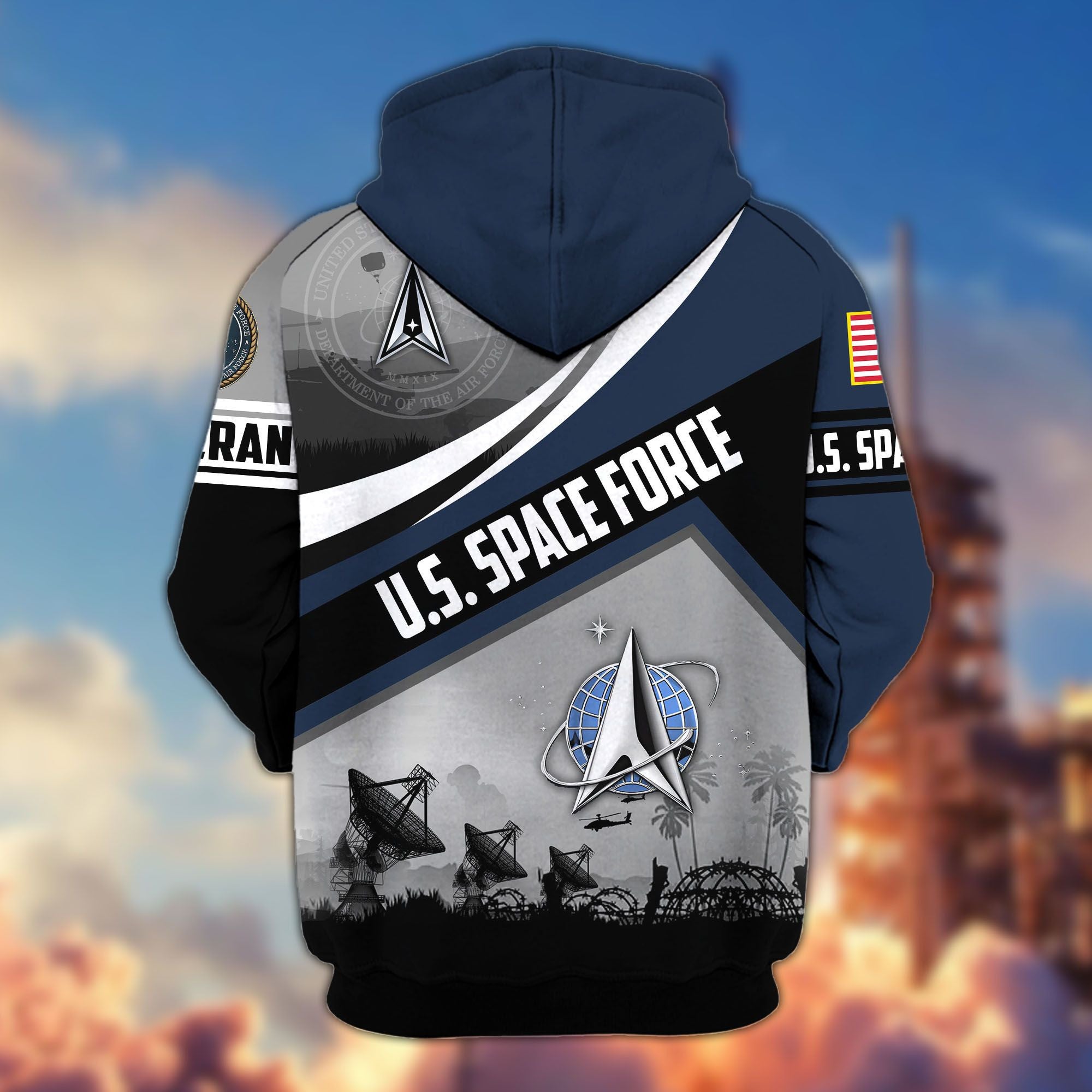 Premium US Veterans Zip Hoodie, Gifts For US Veterans, Gifts On Father's Day, Veterans Day.