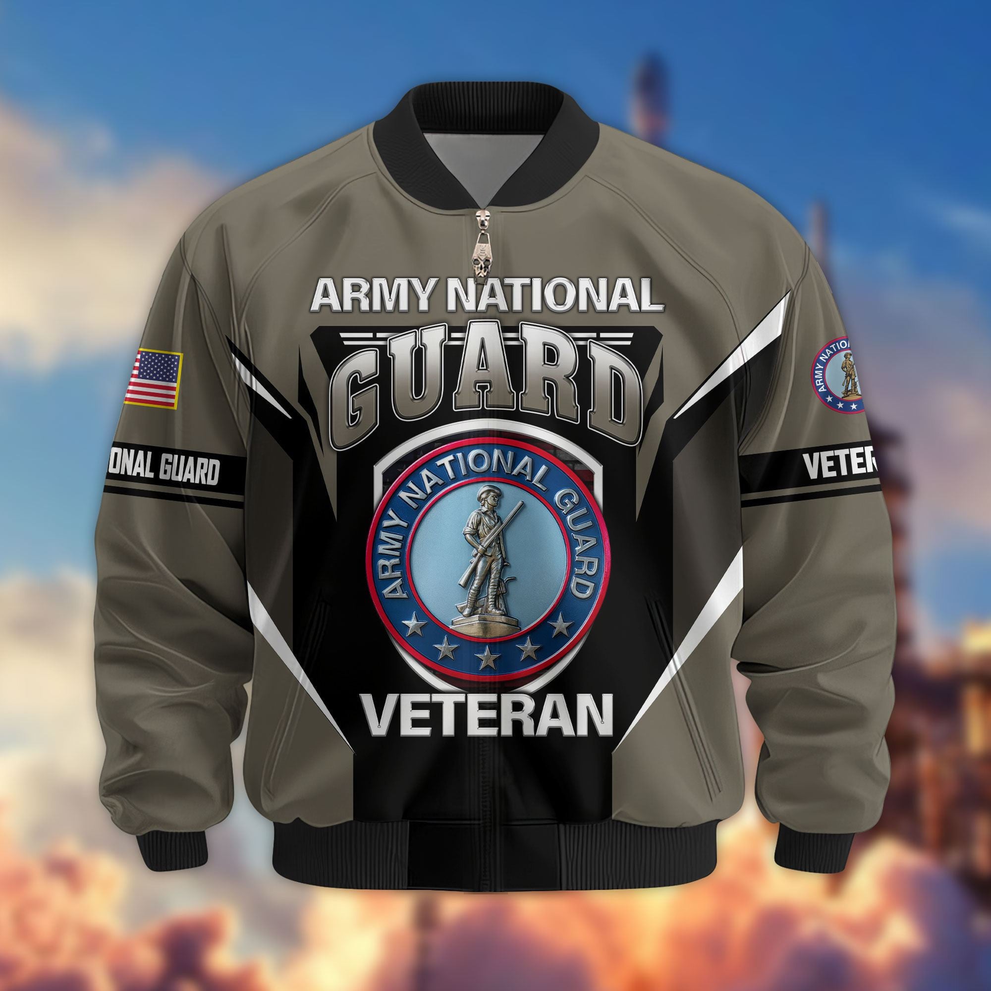 Premium US Veterans Bomber Jacket, Gifts For US Veterans, Gifts On Father's Day, Veterans Day.