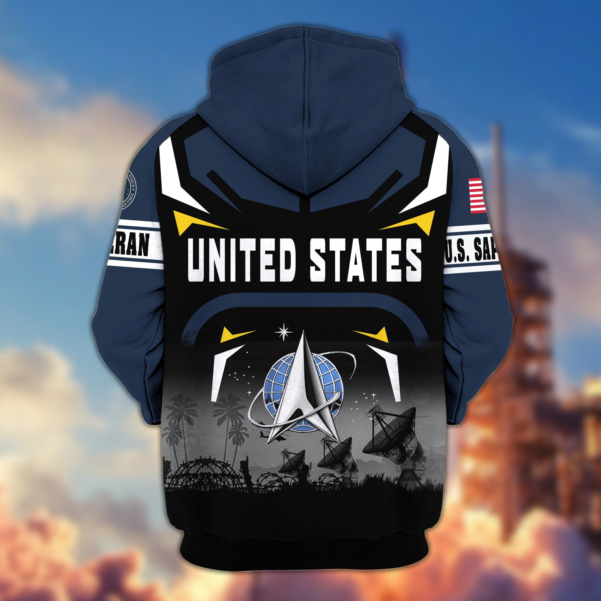 Premium US Veterans Zip Hoodie, Gifts For US Veterans, Gifts On Father's Day, Veterans Day.