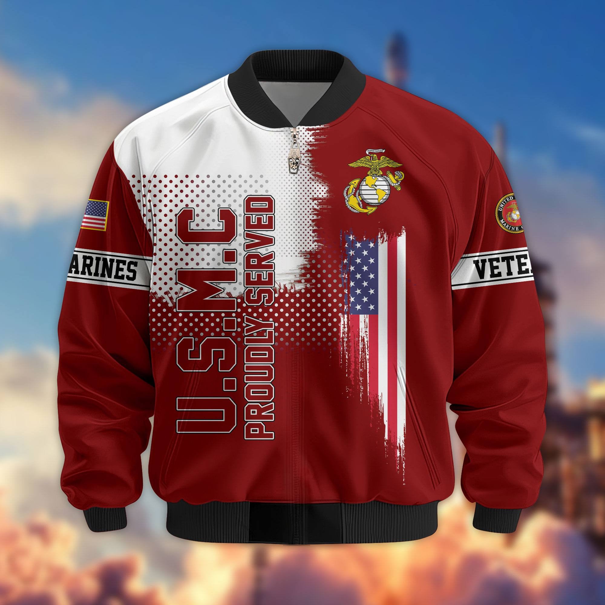 Premium Sons Of America US Veterans Bomber Jacket, Gifts For US Veterans, Gifts For Dad, Gifts On Father's Day, Veterans Day.