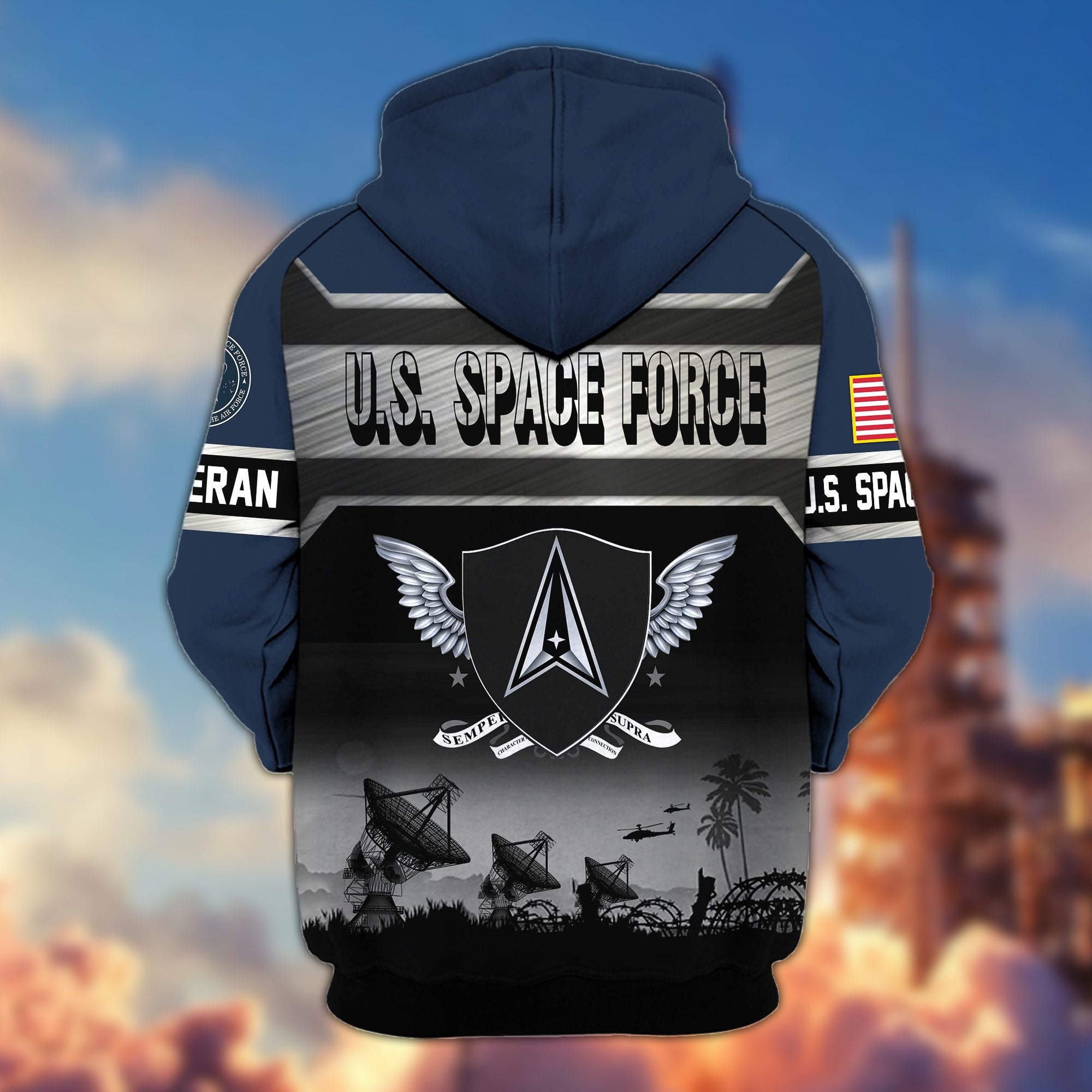 Premium US Veterans Zip Hoodie, Gifts For US Veterans, Gifts On Father's Day, Veterans Day.