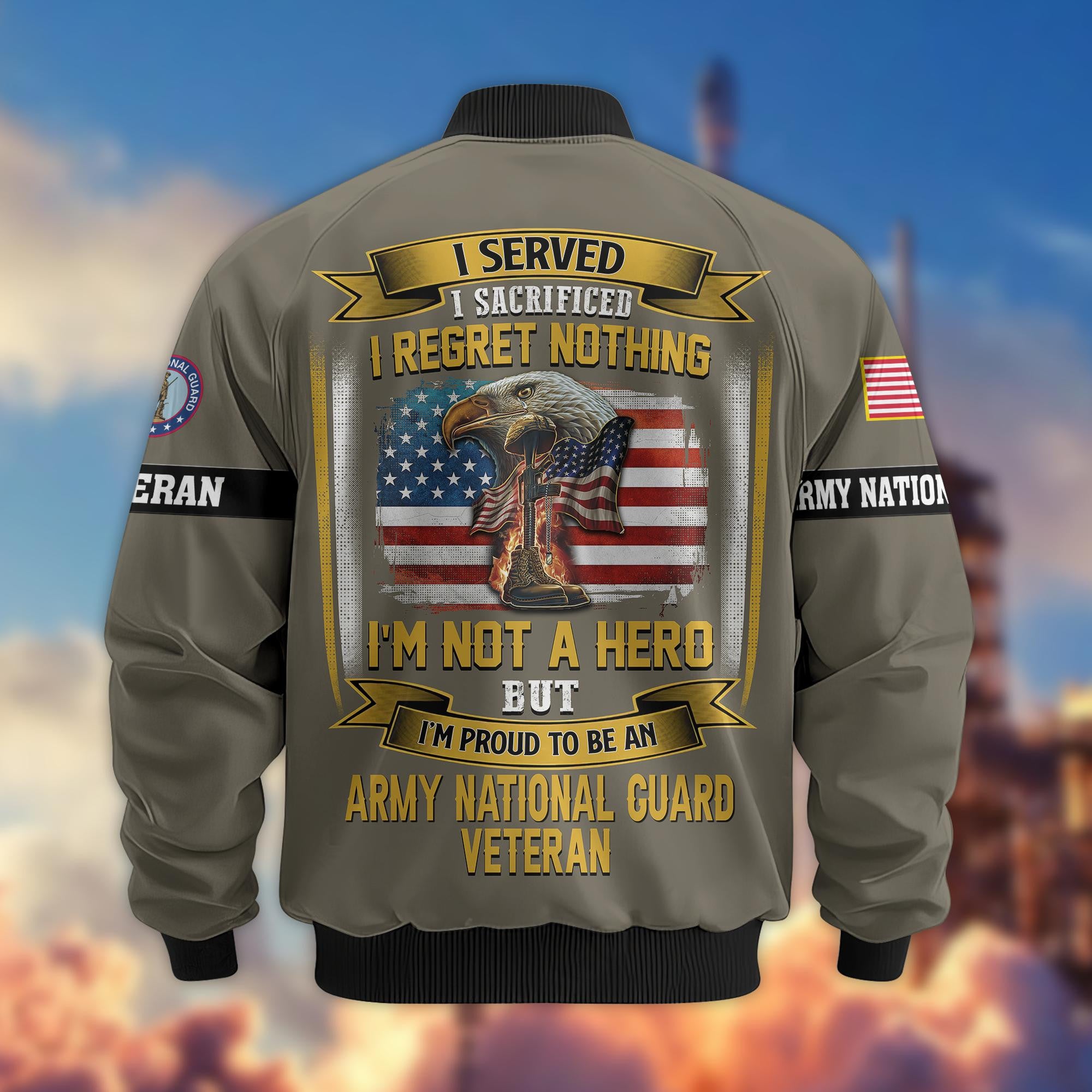 Premium US Veterans Bomber Jacket, Gifts For US Veterans, Gifts On Father's Day, Veterans Day.