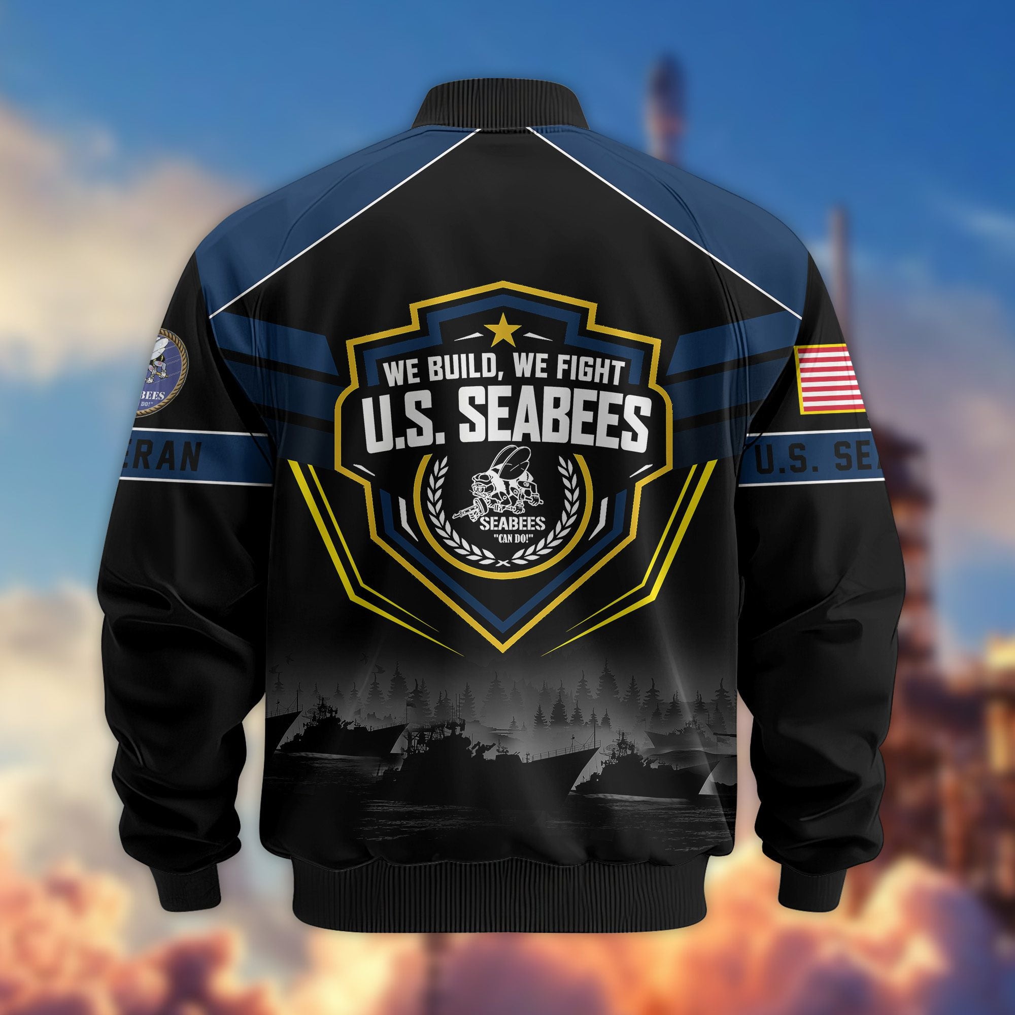 Premium US Veterans Bomber Jacket, Gifts For US Veterans, Gifts On Father's Day, Veterans Day.