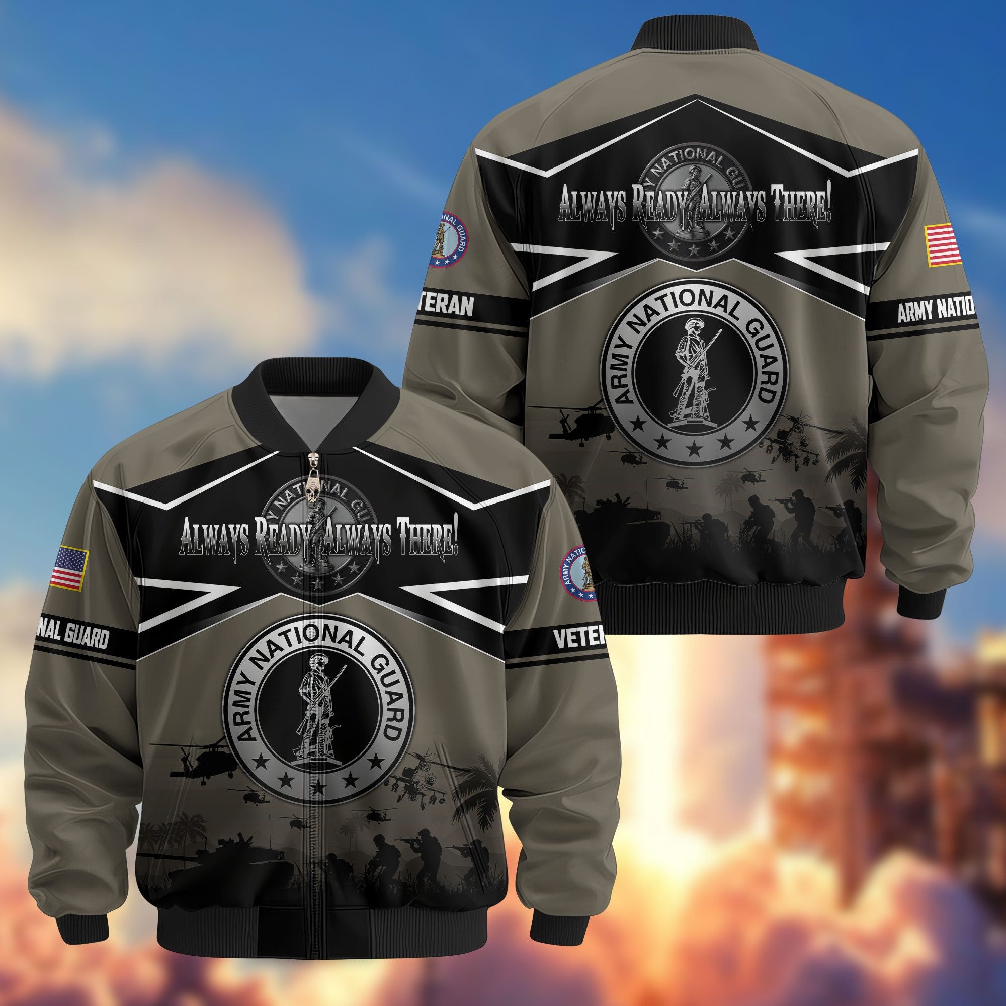 Premium US Veterans Bomber Jacket, Gifts For US Veterans, Gifts On Father's Day, Veterans Day.