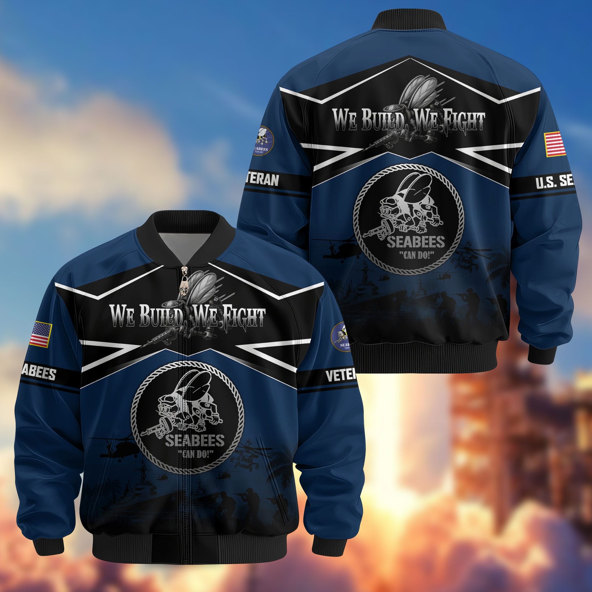 Premium US Veterans Bomber Jacket, Gifts For US Veterans, Gifts On Father's Day, Veterans Day.