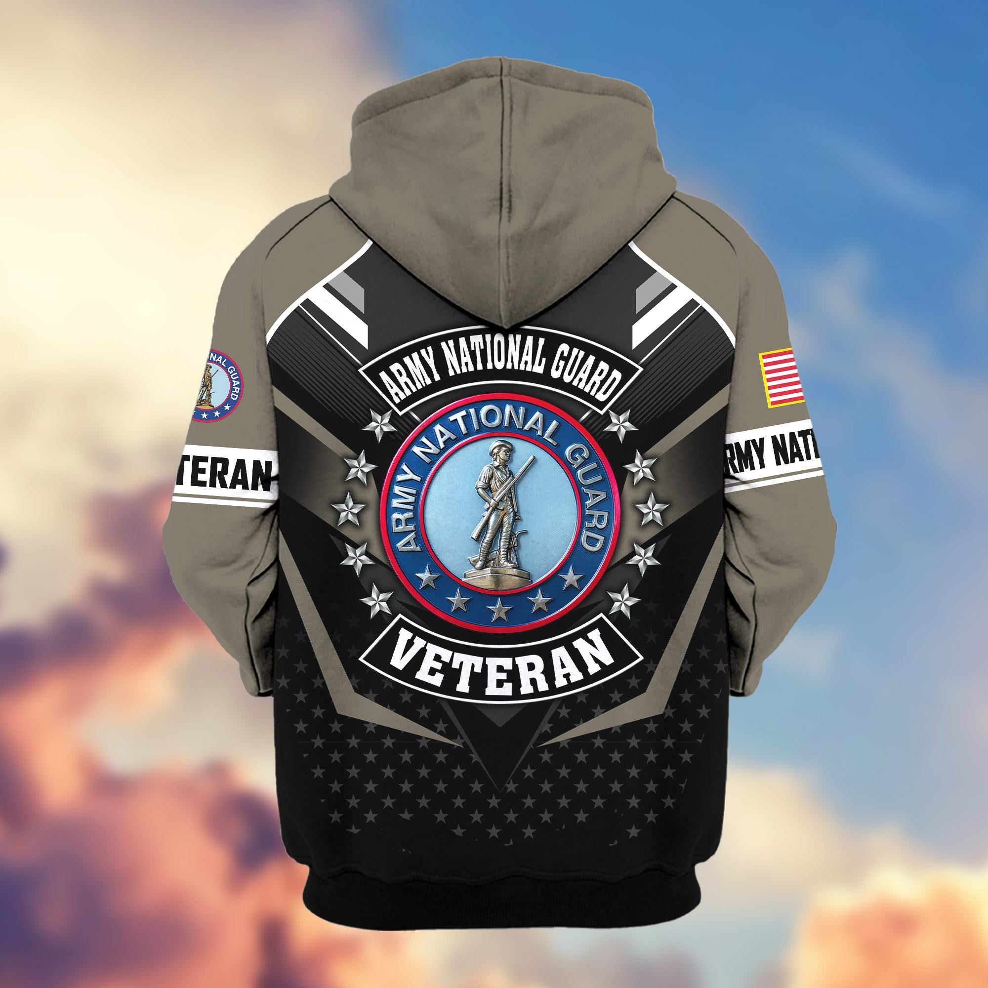 Premium US Veterans Zip Hoodie, Gifts For US Veterans, Gifts On Father's Day, Veterans Day.