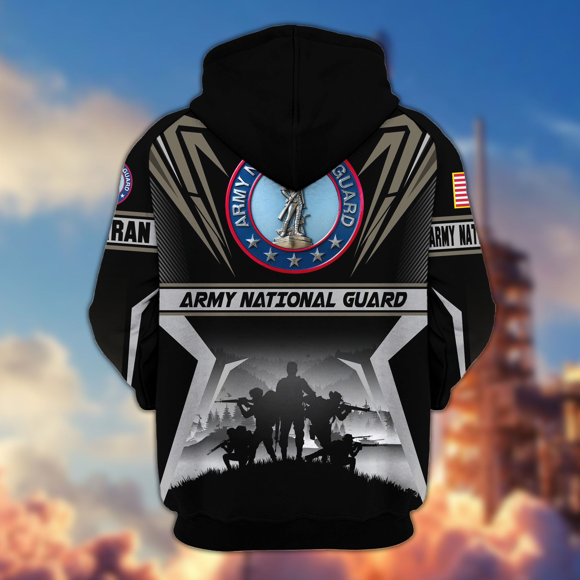 Premium US Veterans Zip Hoodie, Gifts For US Veterans, Gifts On Father's Day, Veterans Day.