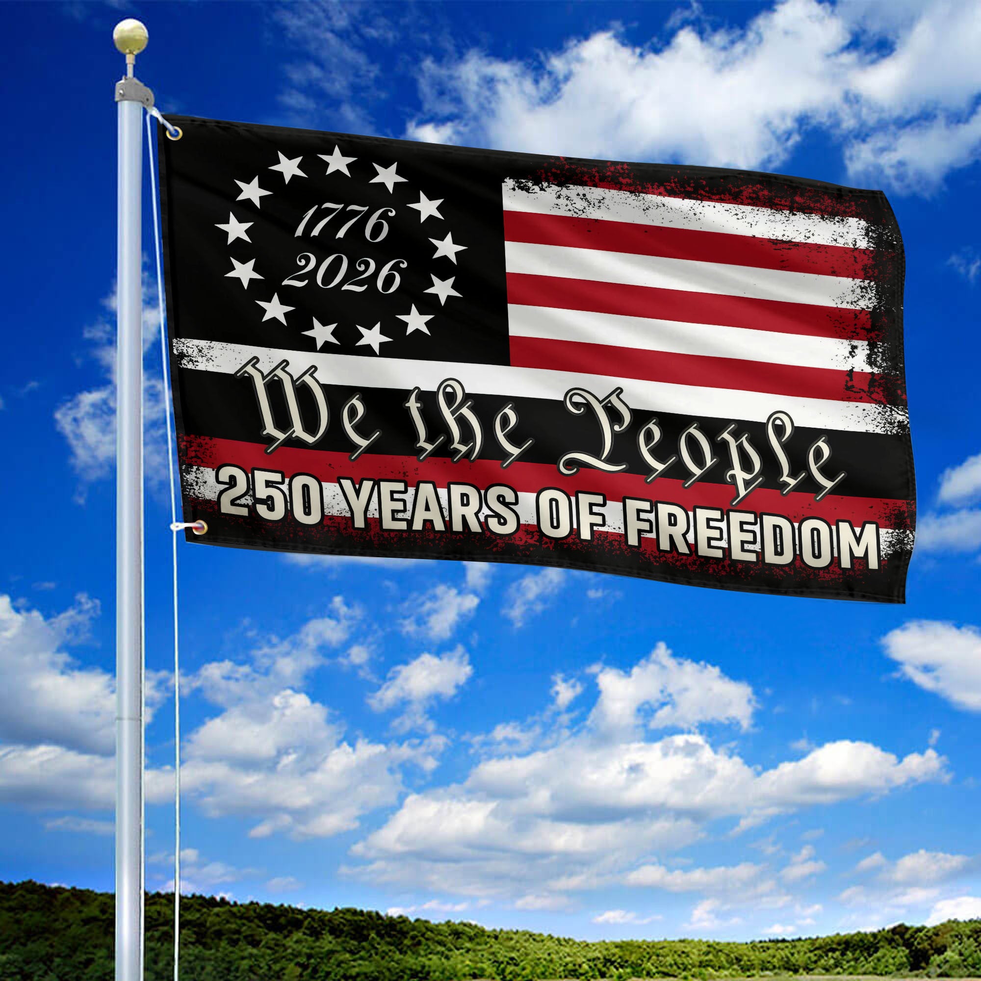 Premium America 250th Anniversary Grommet Flag, America 250th Flag, America 250th Birthday, Best Gifts On Independence Day, Veterans Day.
