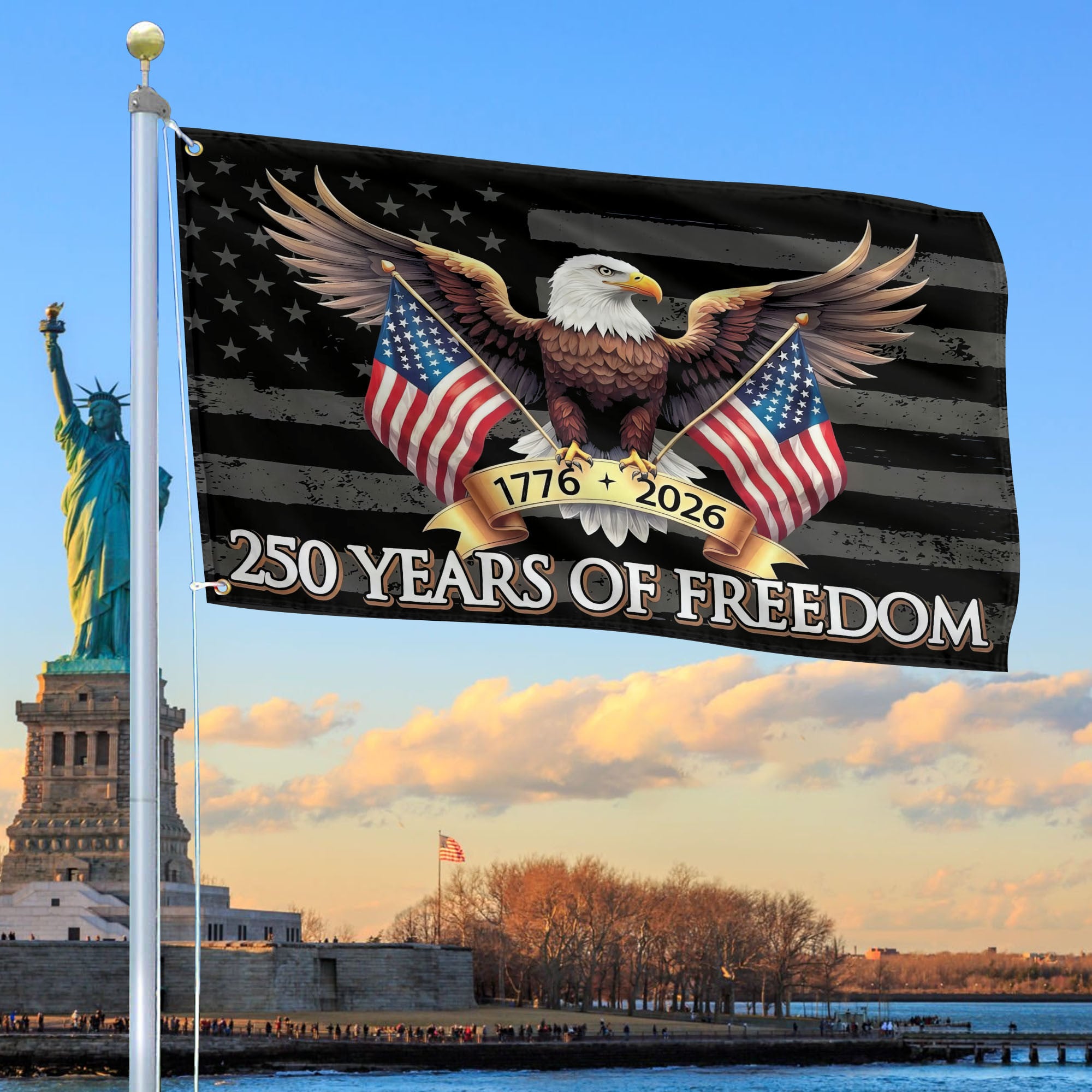 Premium America 250th Anniversary Grommet Flag, America 250th Flag, America 250th Birthday, Best Gifts On Independence Day, Veterans Day.