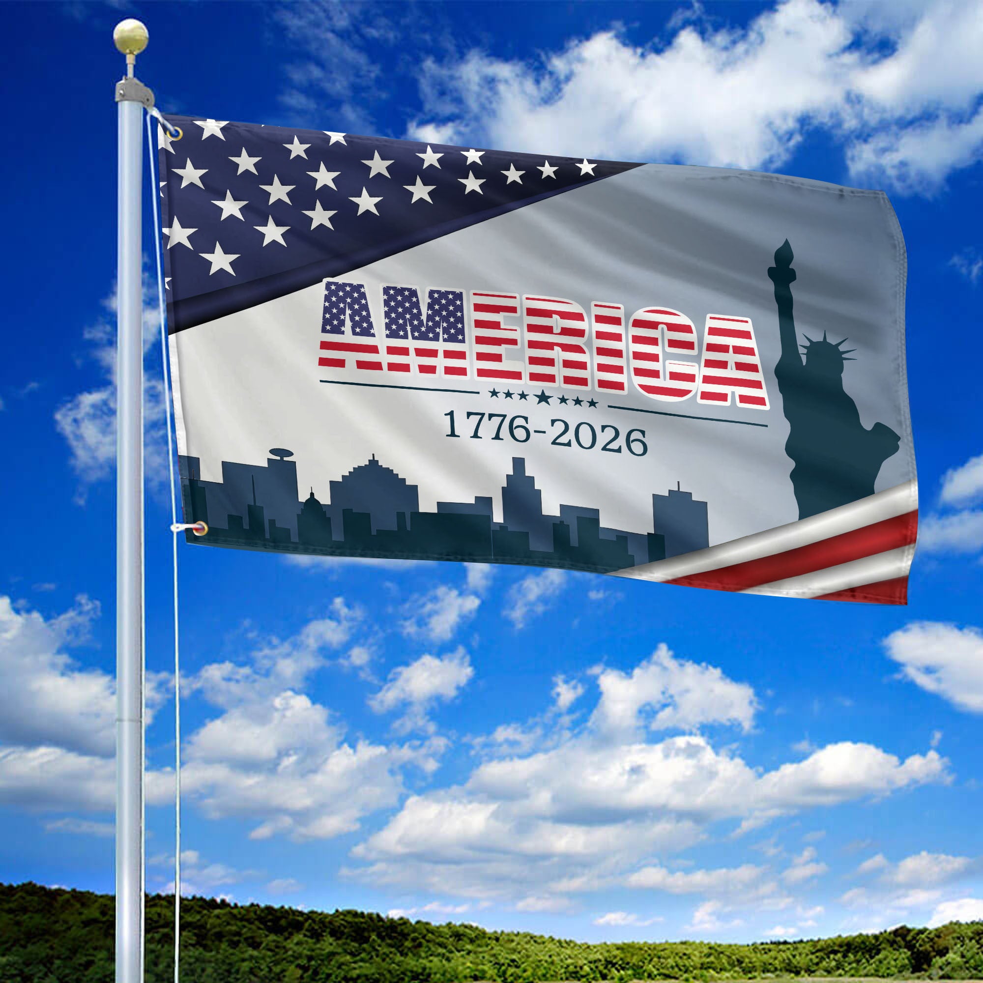 Premium America 250th Anniversary Grommet Flag, America 250th Flag, America 250th Birthday, Best Gifts On Independence Day, Veterans Day.