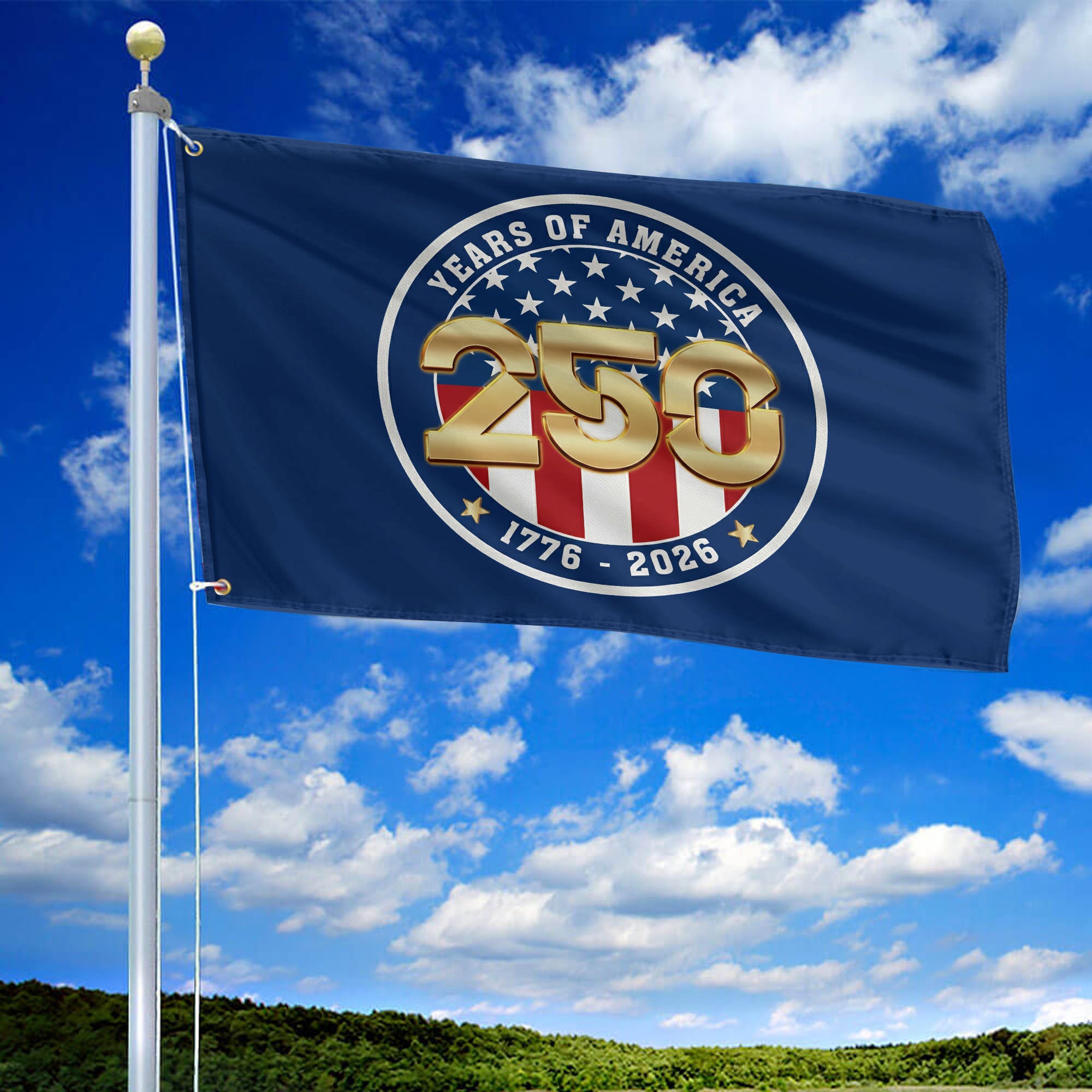 Premium America 250th Anniversary Grommet Flag, America 250th Flag, America 250th Birthday, Best Gifts On Independence Day, Veterans Day.
