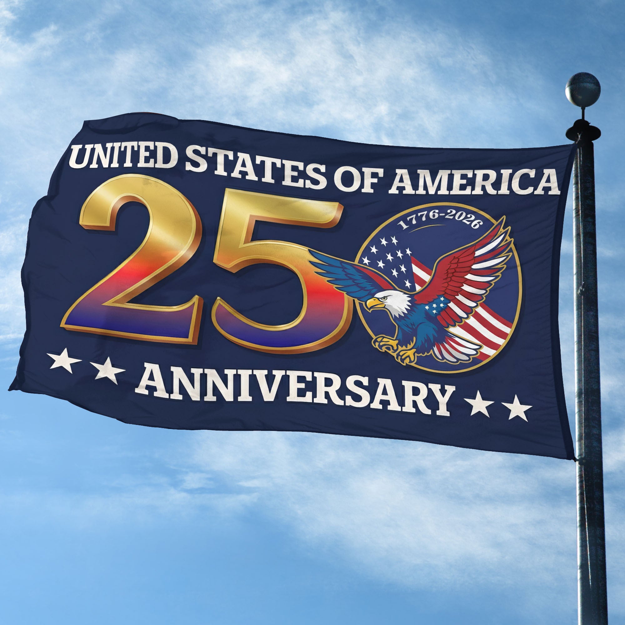 Premium America 250th Anniversary Grommet Flag, America 250th Flag, America 250th Birthday, Best Gifts On Independence Day, Veterans Day.