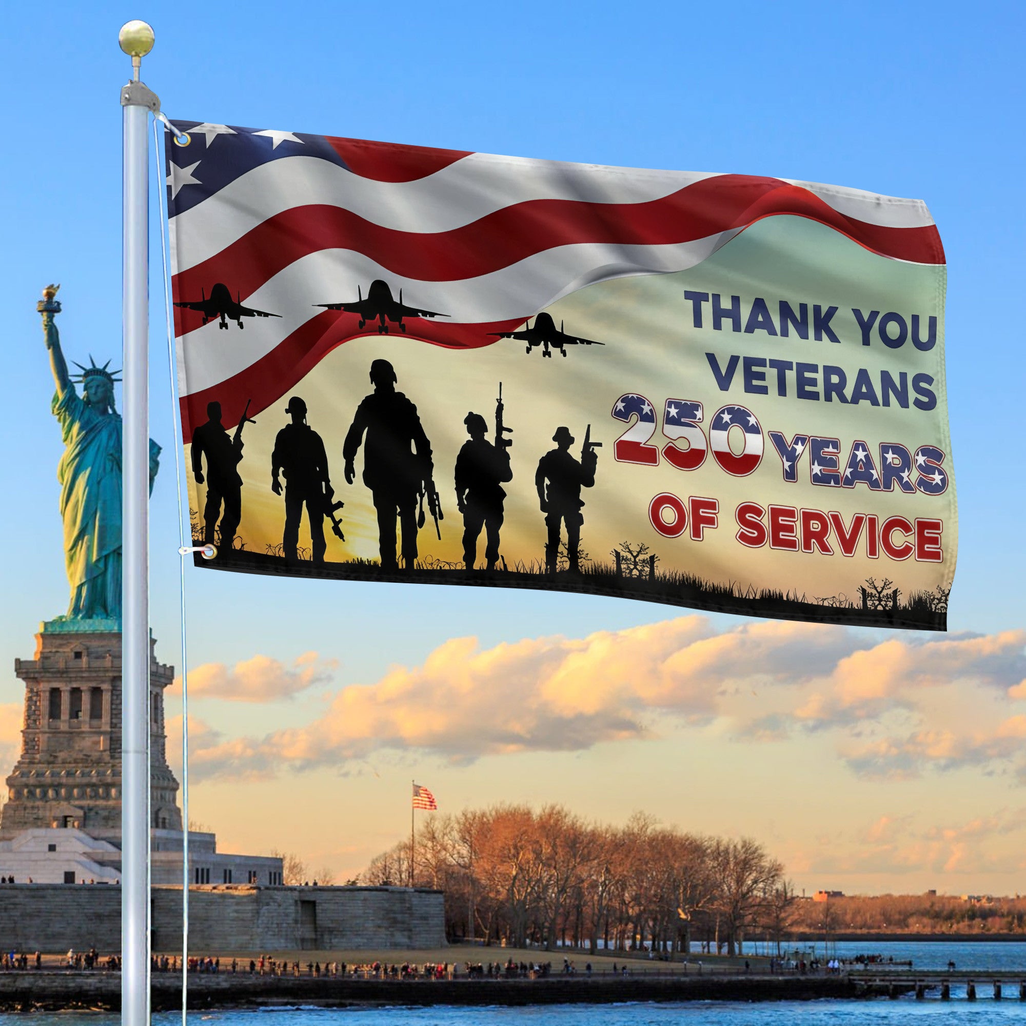 Premium America 250th Anniversary Grommet Flag, America 250th Flag, America 250th Birthday, Best Gifts On Independence Day, Veterans Day.