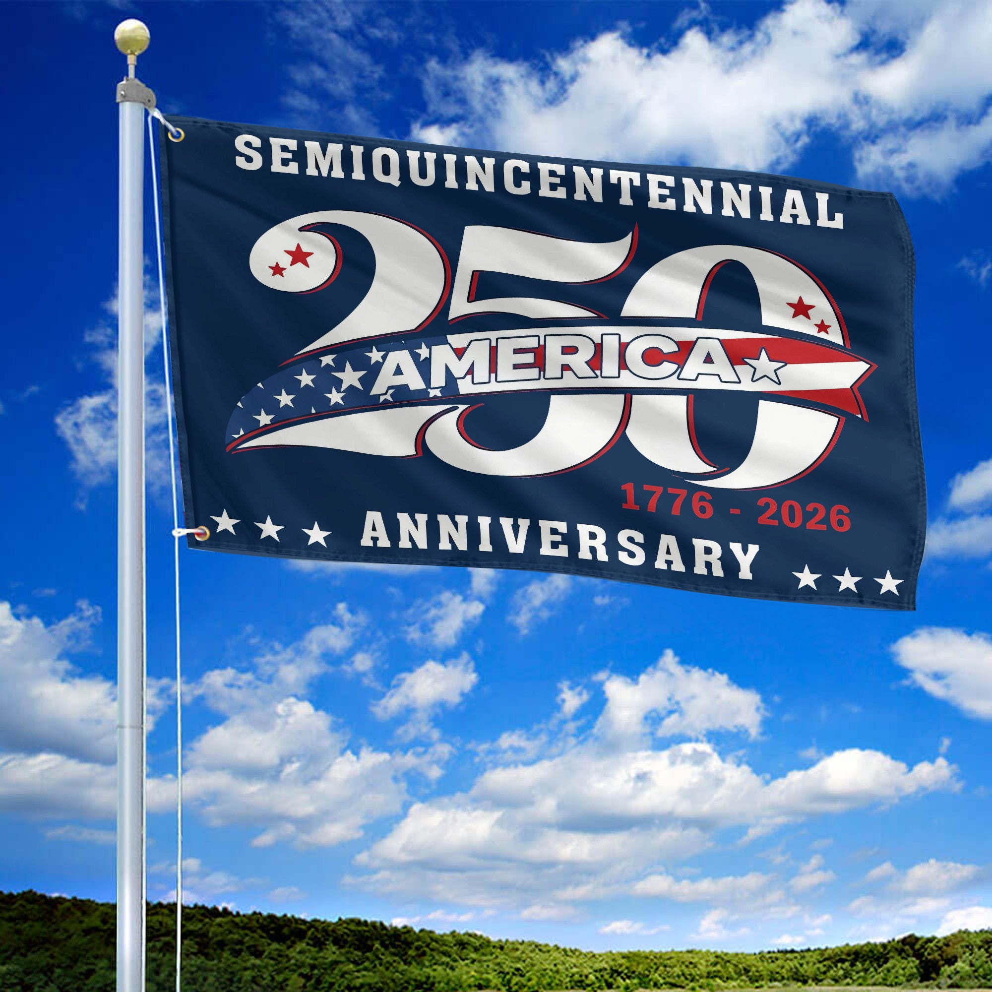 Premium America 250th Anniversary Grommet Flag, America 250th Flag, America 250th Birthday, Best Gifts On Independence Day, Veterans Day.