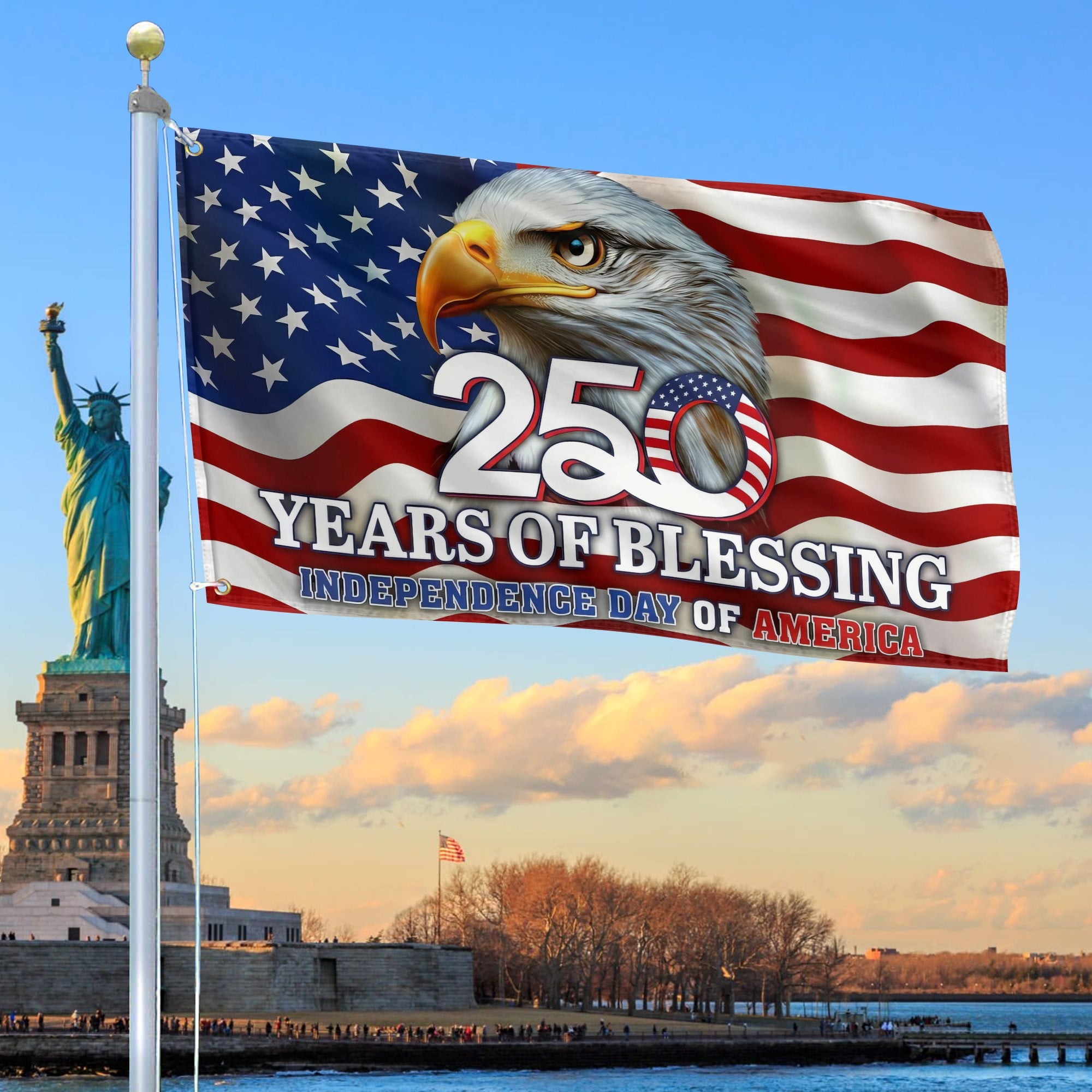 Premium America 250th Anniversary Grommet Flag, America 250th Flag, America 250th Birthday, Best Gifts On Independence Day, Veterans Day.