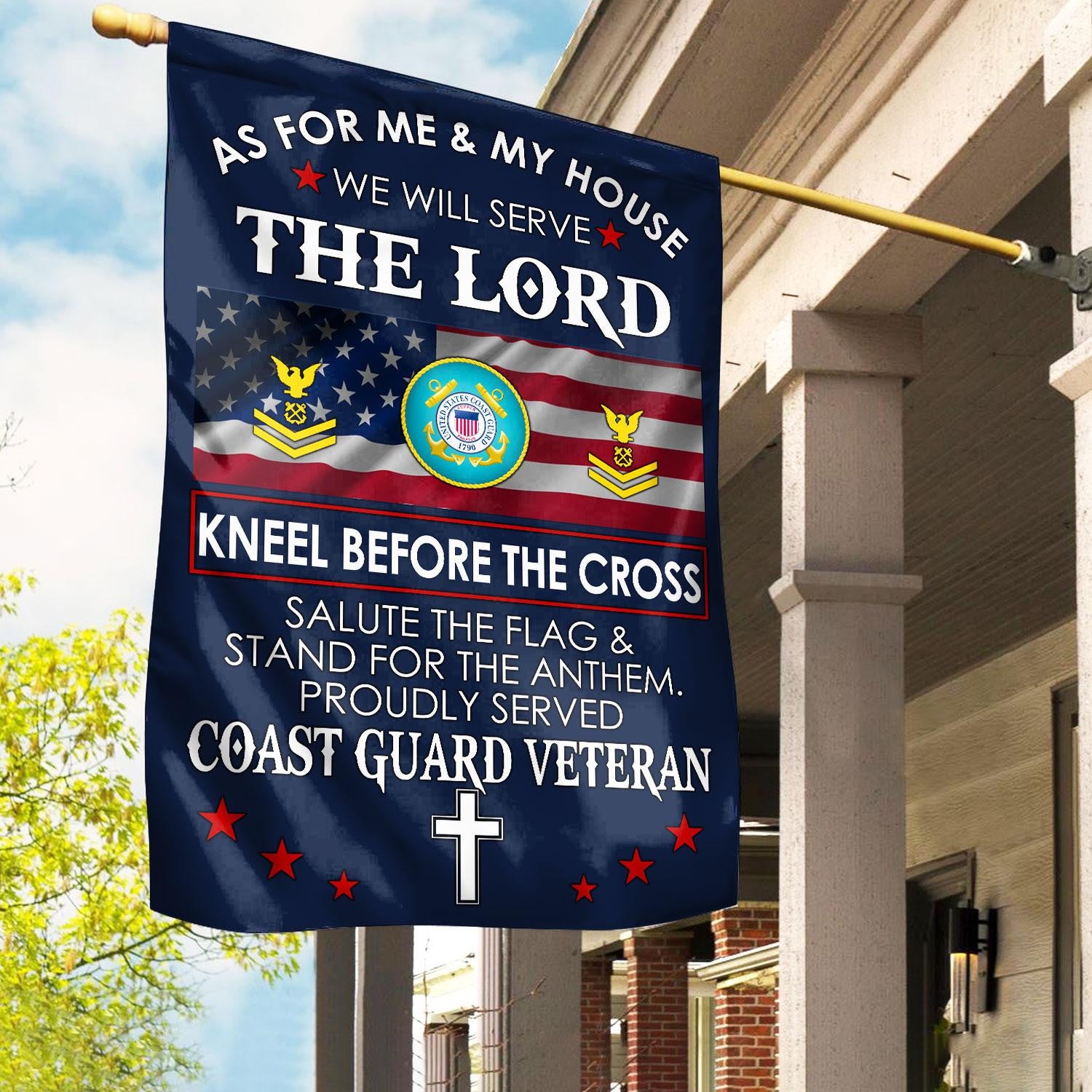 Premium Custom USCG Flag, Gifts For Coast Guard Veteran, American Flag, Patriotic Flag, Garden Flag, House Flag, Best Gifts On Father's Day, Independence Day, Veterans Day.