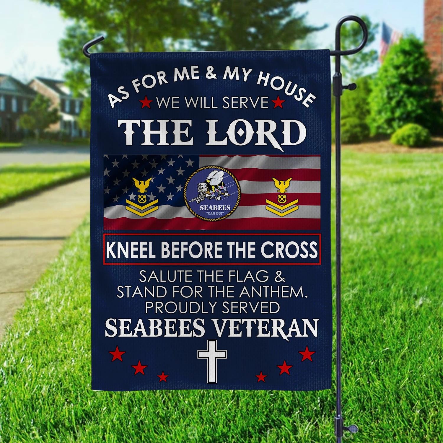 Premium Custom US Seabees Veteran Flag, Gifts For Seabees Veteran, American Flag, Patriotic Flag, Garden Flag, House Flag, Best Gifts On Father's Day, Independence Day, Veterans Day.