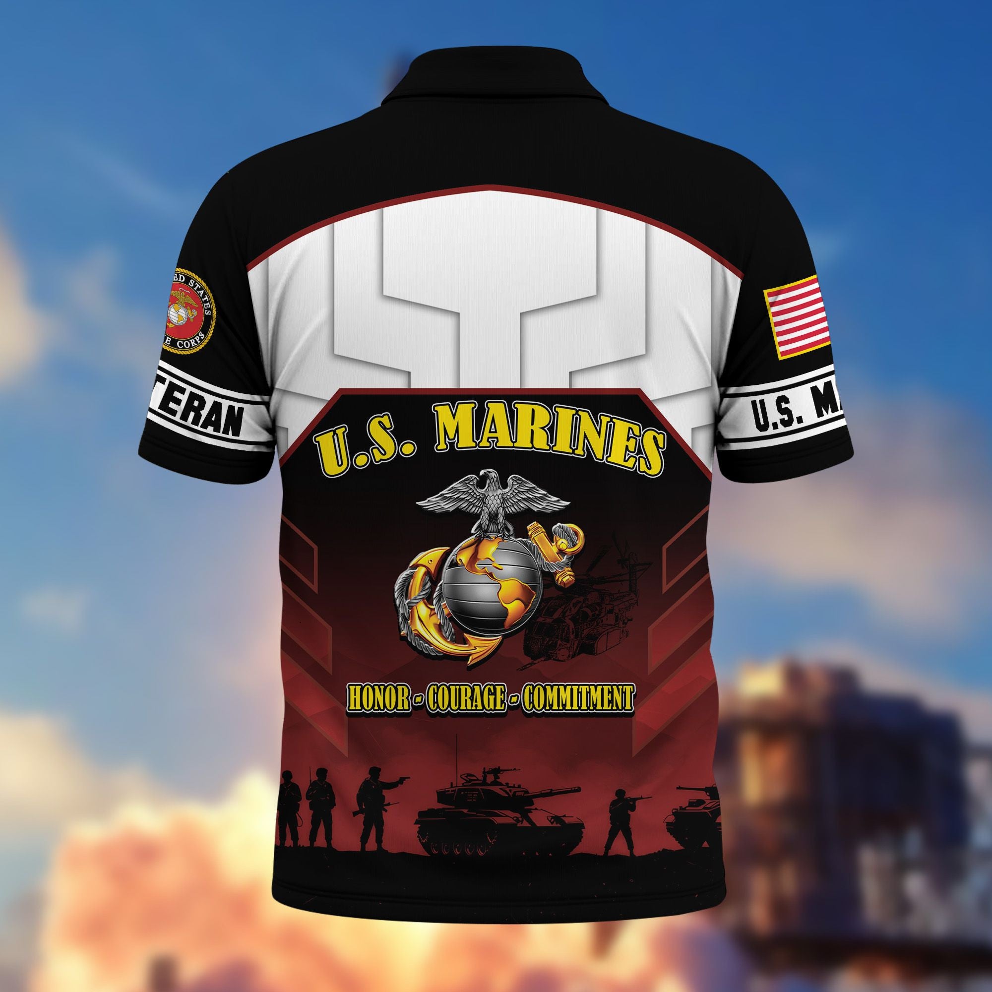 Premium US Veterans Polo Shirt, Gifts For US Veterans, Gifts On Father's Day, Veterans Day.