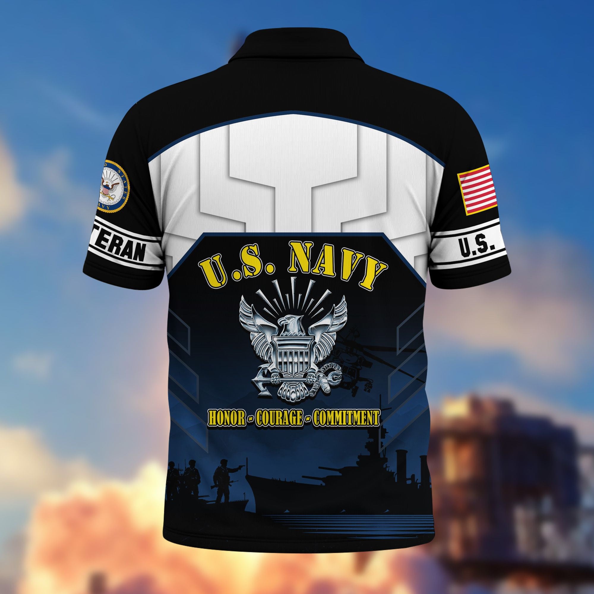 Premium US Veterans Polo Shirt, Gifts For US Veterans, Gifts On Father's Day, Veterans Day.