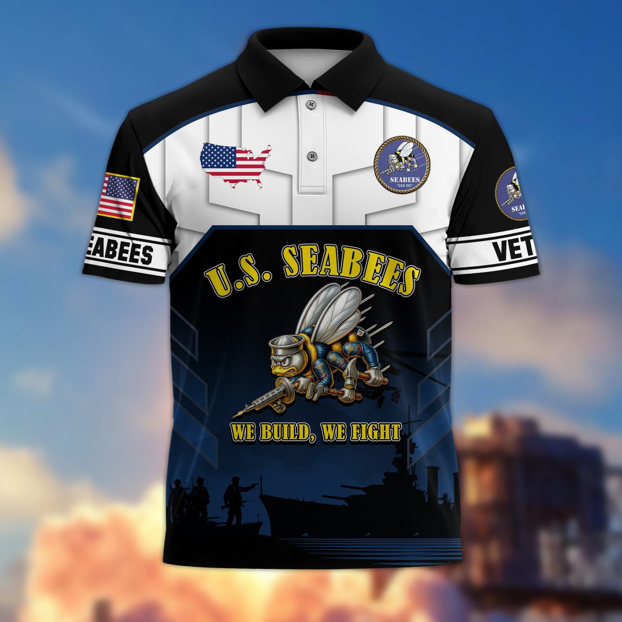 Premium US Veterans Polo Shirt, Gifts For US Veterans, Gifts On Father's Day, Veterans Day.