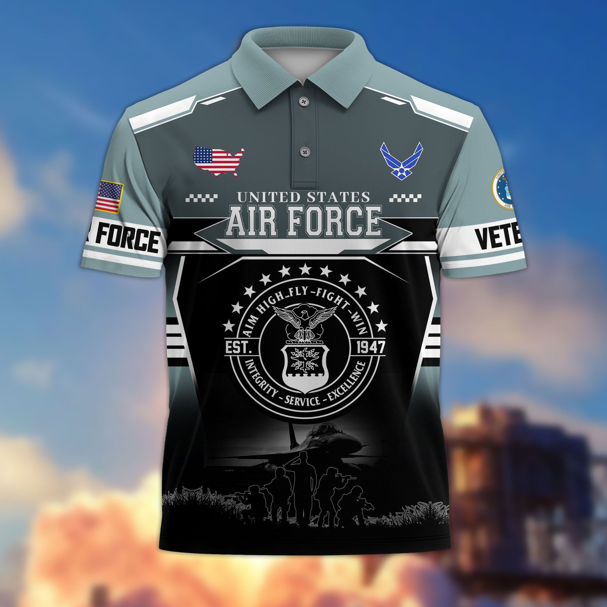 Premium US Veterans Polo Shirt, Gifts For US Veterans, Gifts For Father's Day, Veterans Day.