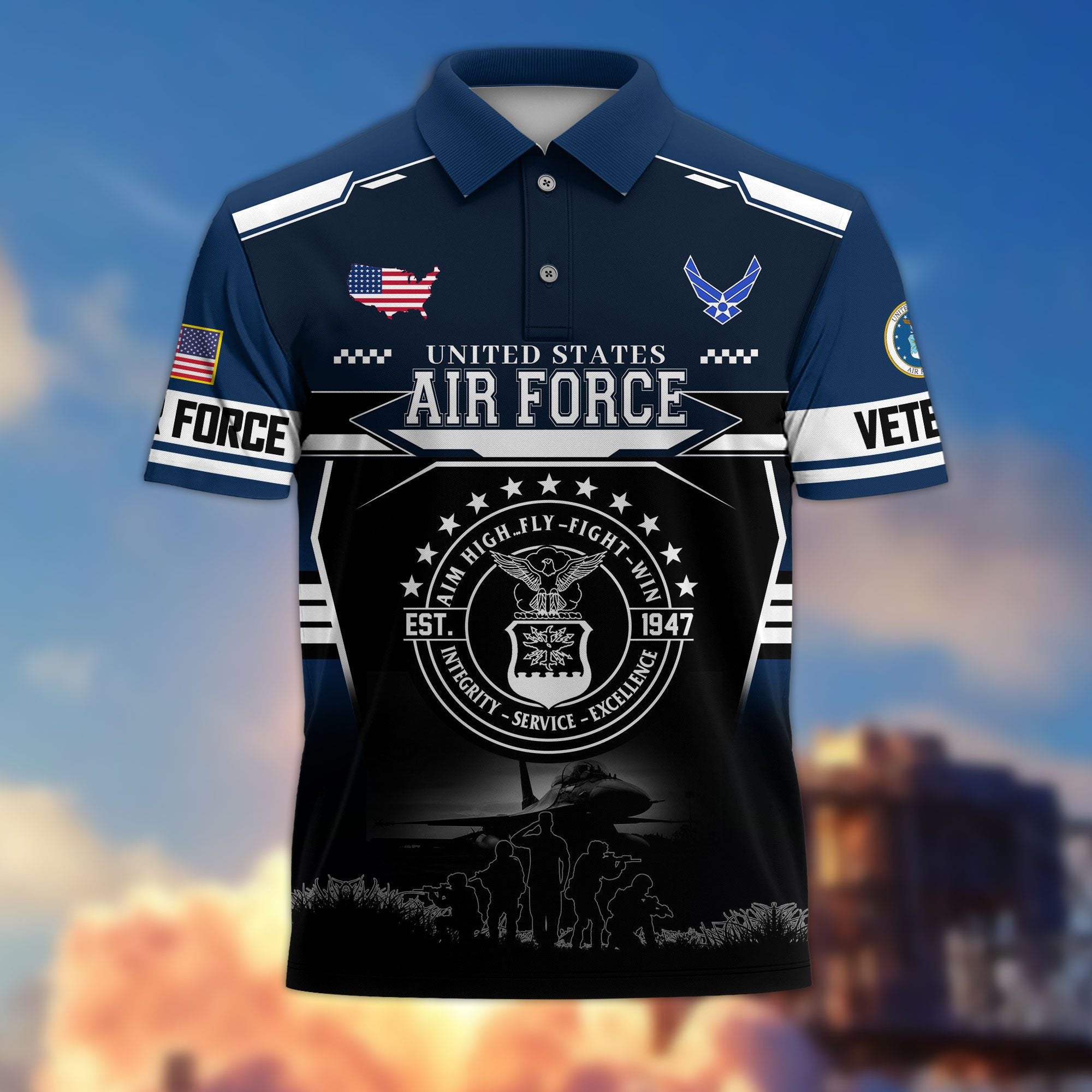 Premium US Veterans Polo Shirt, Gifts For US Veterans, Gifts For Father's Day, Veterans Day.