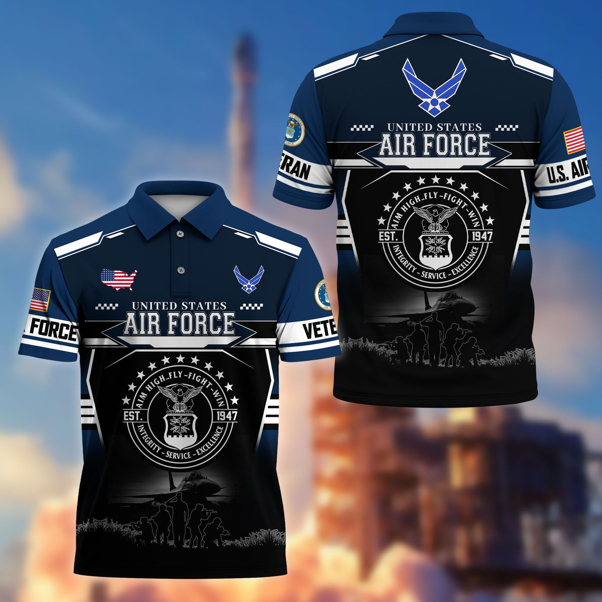 Premium US Veterans Polo Shirt, Gifts For US Veterans, Gifts For Father's Day, Veterans Day.