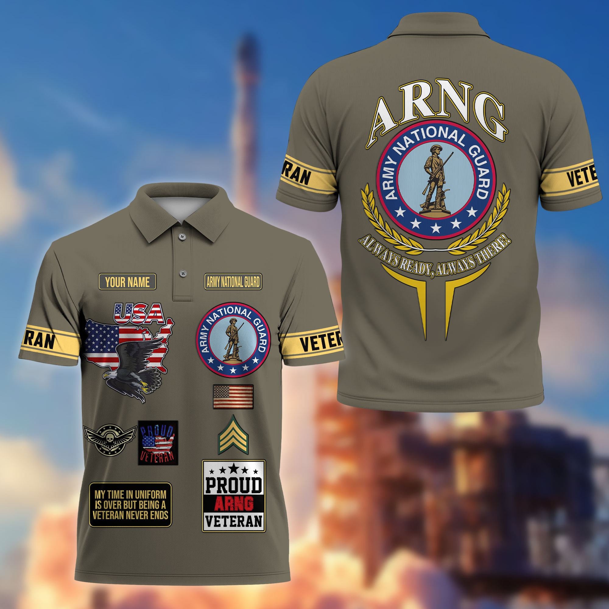 Premium US Veterans Custom Polo Shirt, Gifts For US Veterans, Gifts For Father's Day, Veterans Day.