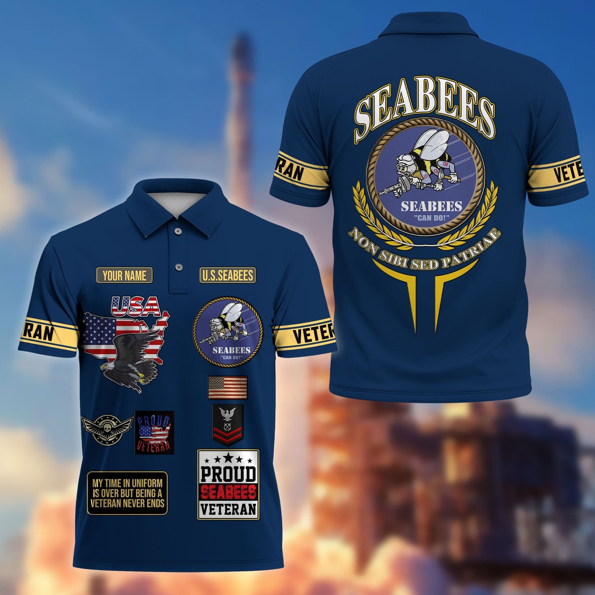 Premium US Veterans Custom Polo Shirt, Gifts For US Veterans, Gifts For Father's Day, Veterans Day.