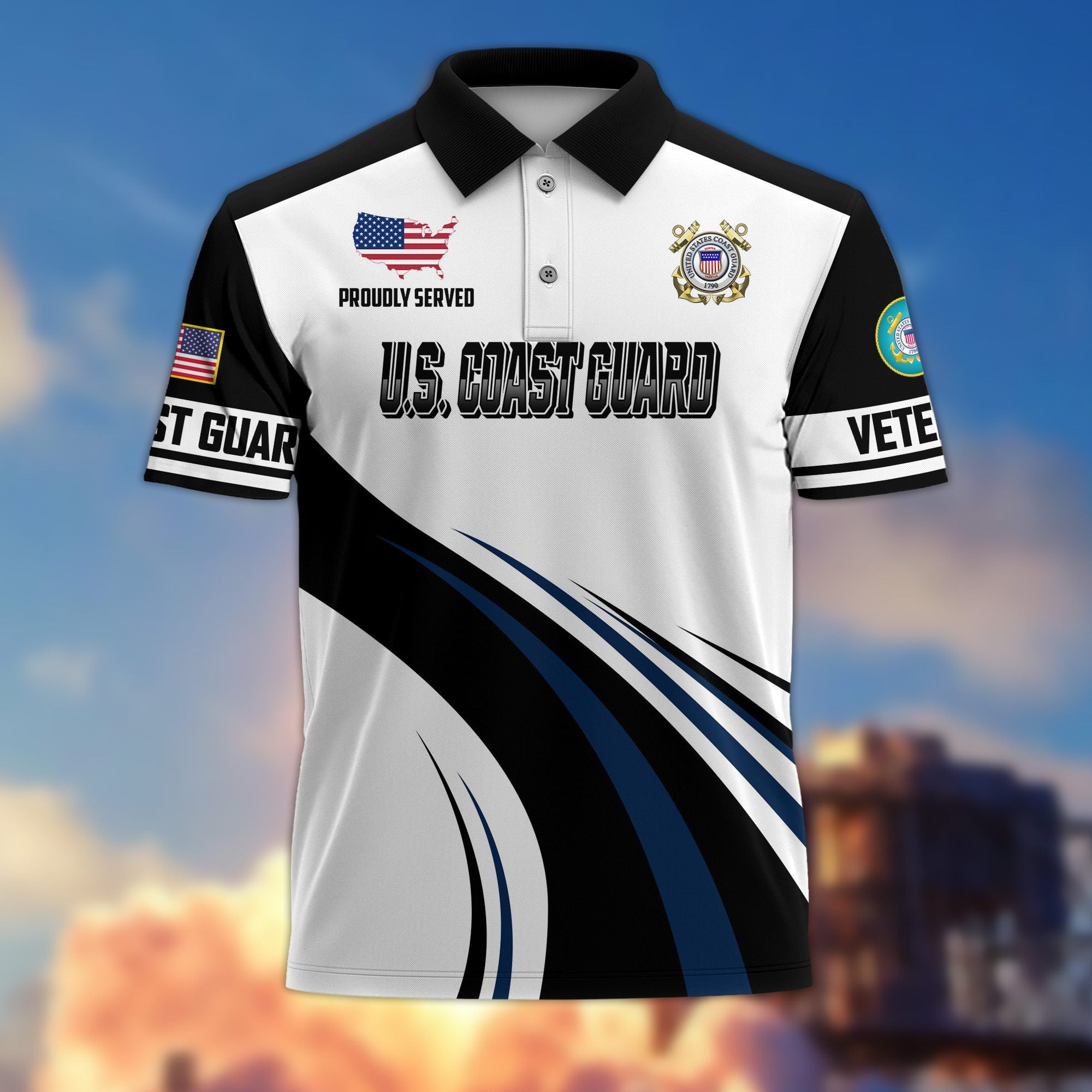Premium US Veterans Polo Shirt, Gifts For US Veterans, Gifts On Father's Day, Veterans Day.