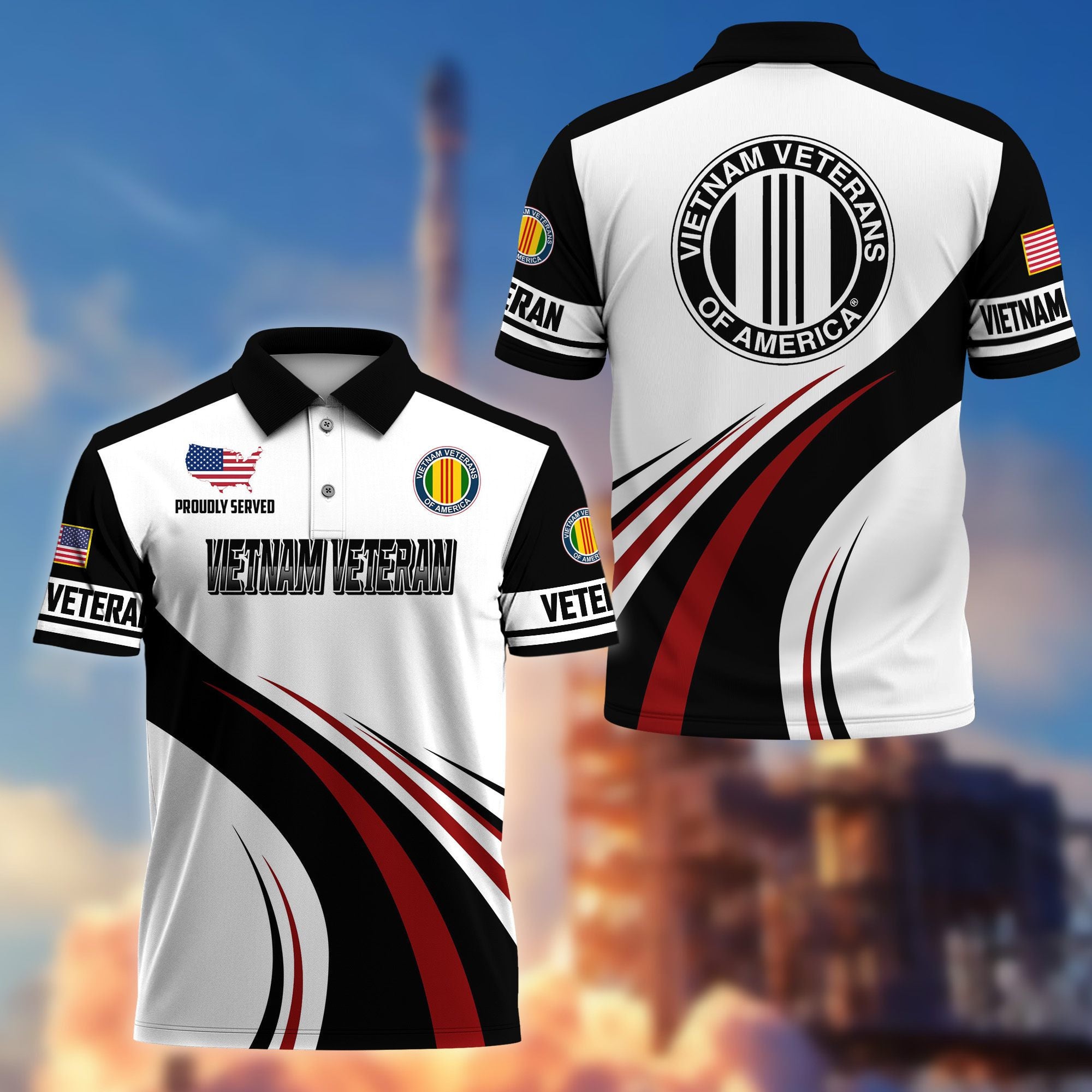 Premium US Veterans Polo Shirt, Gifts For US Veterans, Gifts On Father's Day, Veterans Day.
