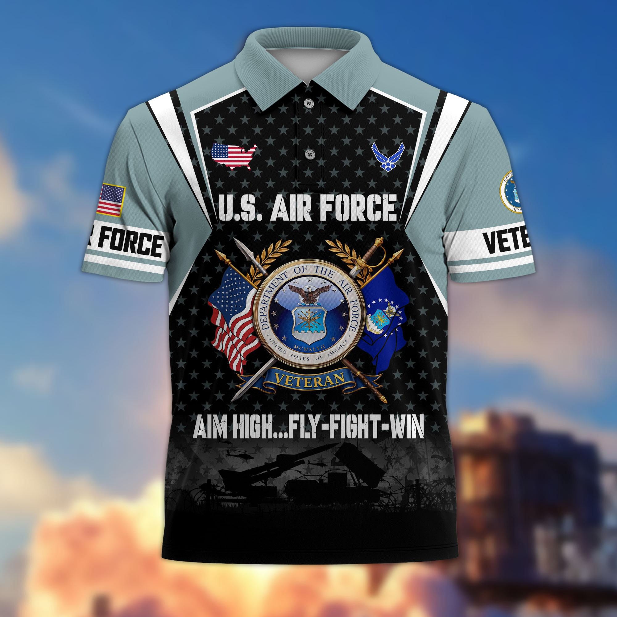 Premium US Veterans Polo Shirt, Gifts For US Veterans, Gifts On Father's Day, Veterans Day.