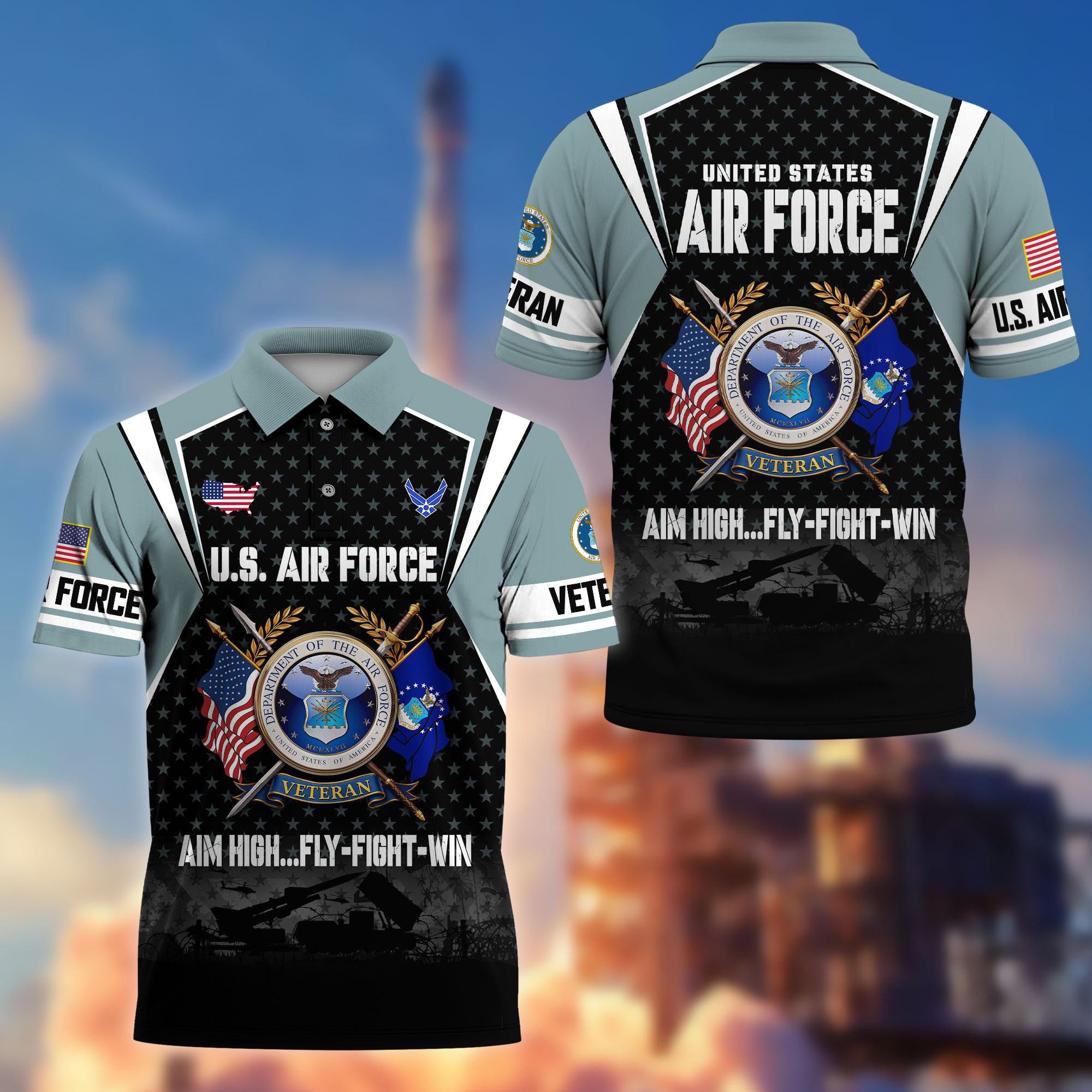 Premium US Veterans Polo Shirt, Gifts For US Veterans, Gifts On Father's Day, Veterans Day.