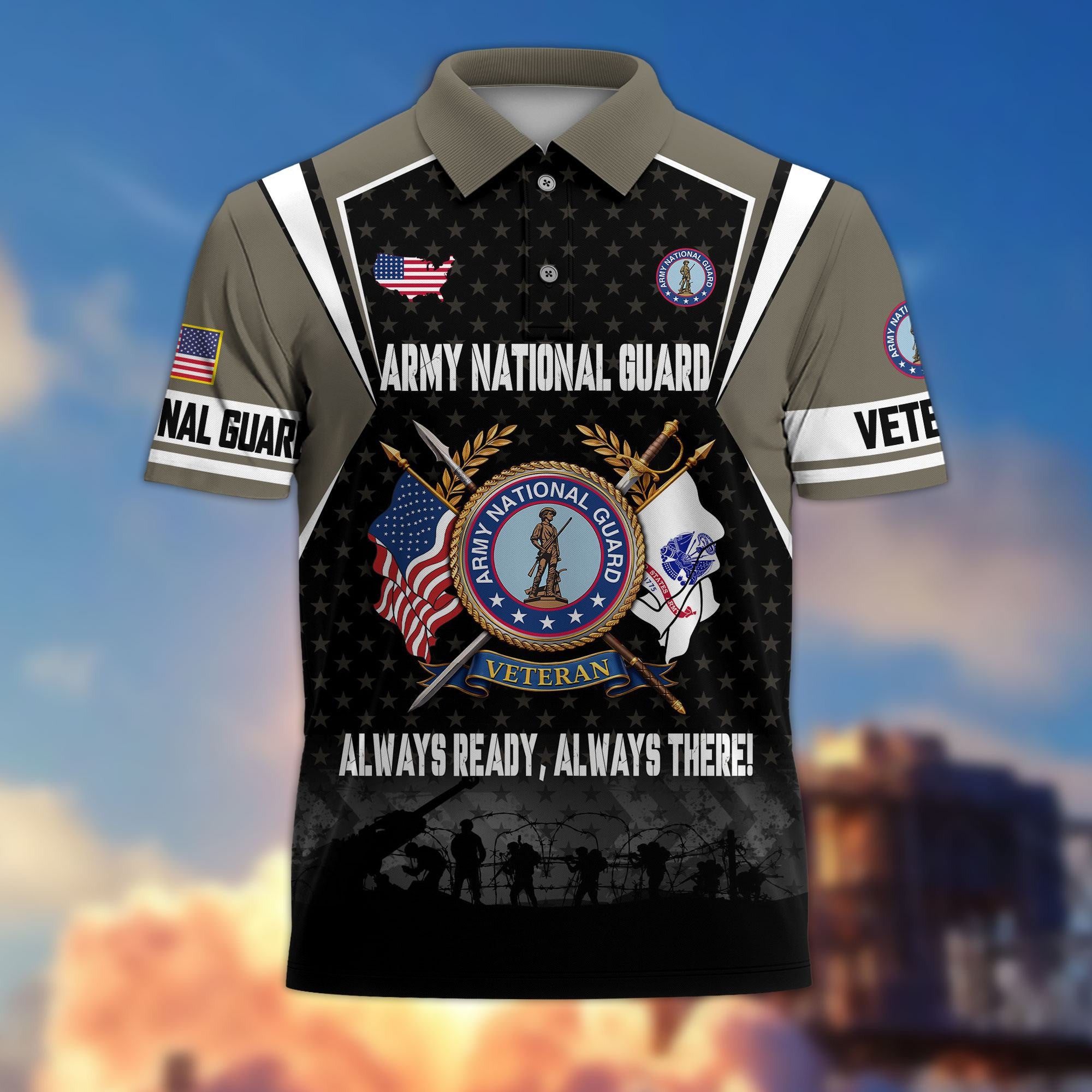 Premium US Veterans Polo Shirt, Gifts For US Veterans, Gifts On Father's Day, Veterans Day.