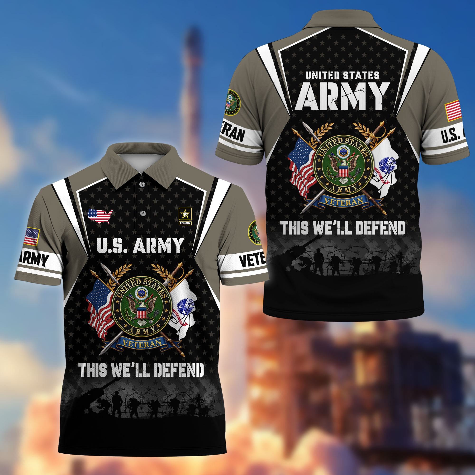 Premium US Veterans Polo Shirt, Gifts For US Veterans, Gifts On Father's Day, Veterans Day.