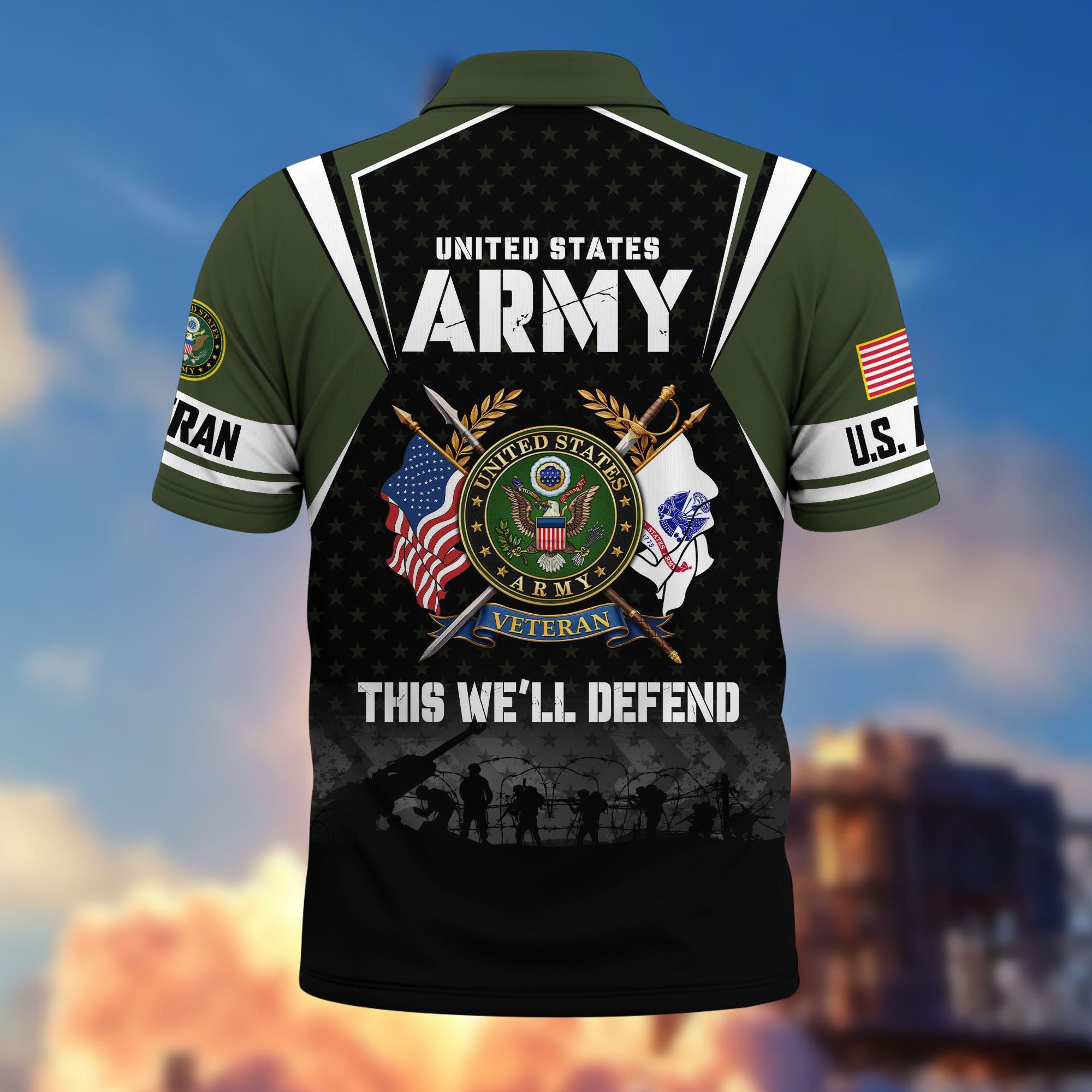 Premium US Veterans Polo Shirt, Gifts For US Veterans, Gifts On Father's Day, Veterans Day.