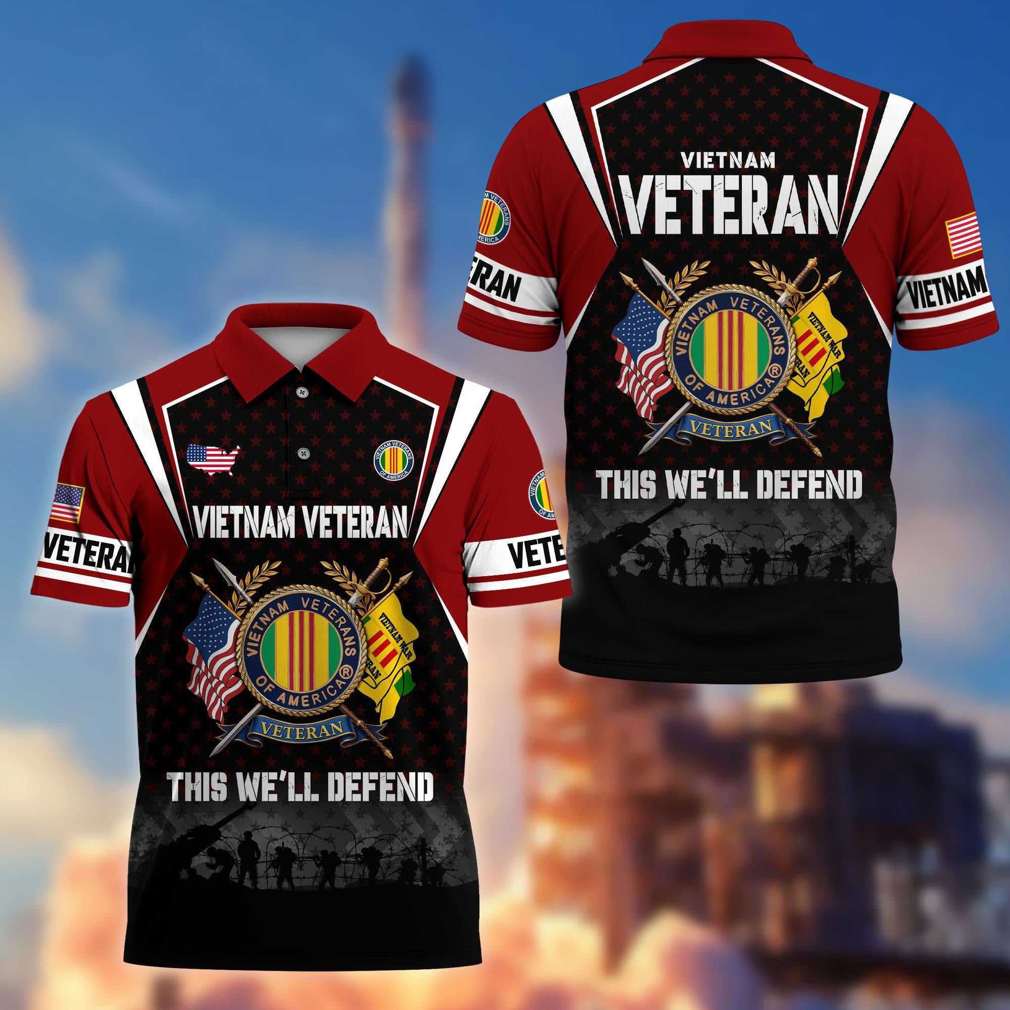 Premium US Veterans Polo Shirt, Gifts For US Veterans, Gifts On Father's Day, Veterans Day.