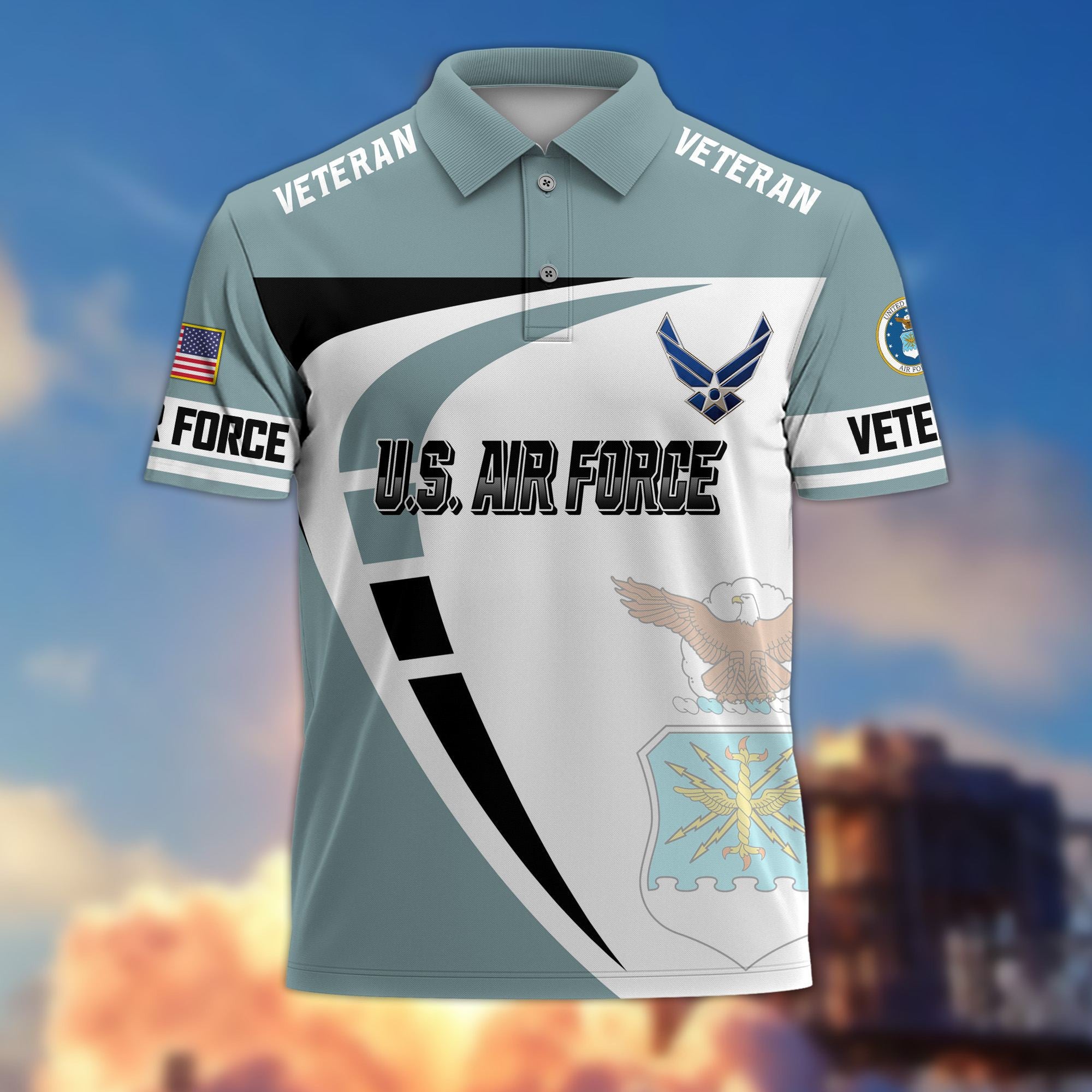 Premium US Veterans Polo Shirt, Gifts For US Veterans, Gifts On Father's Day, Veterans Day.